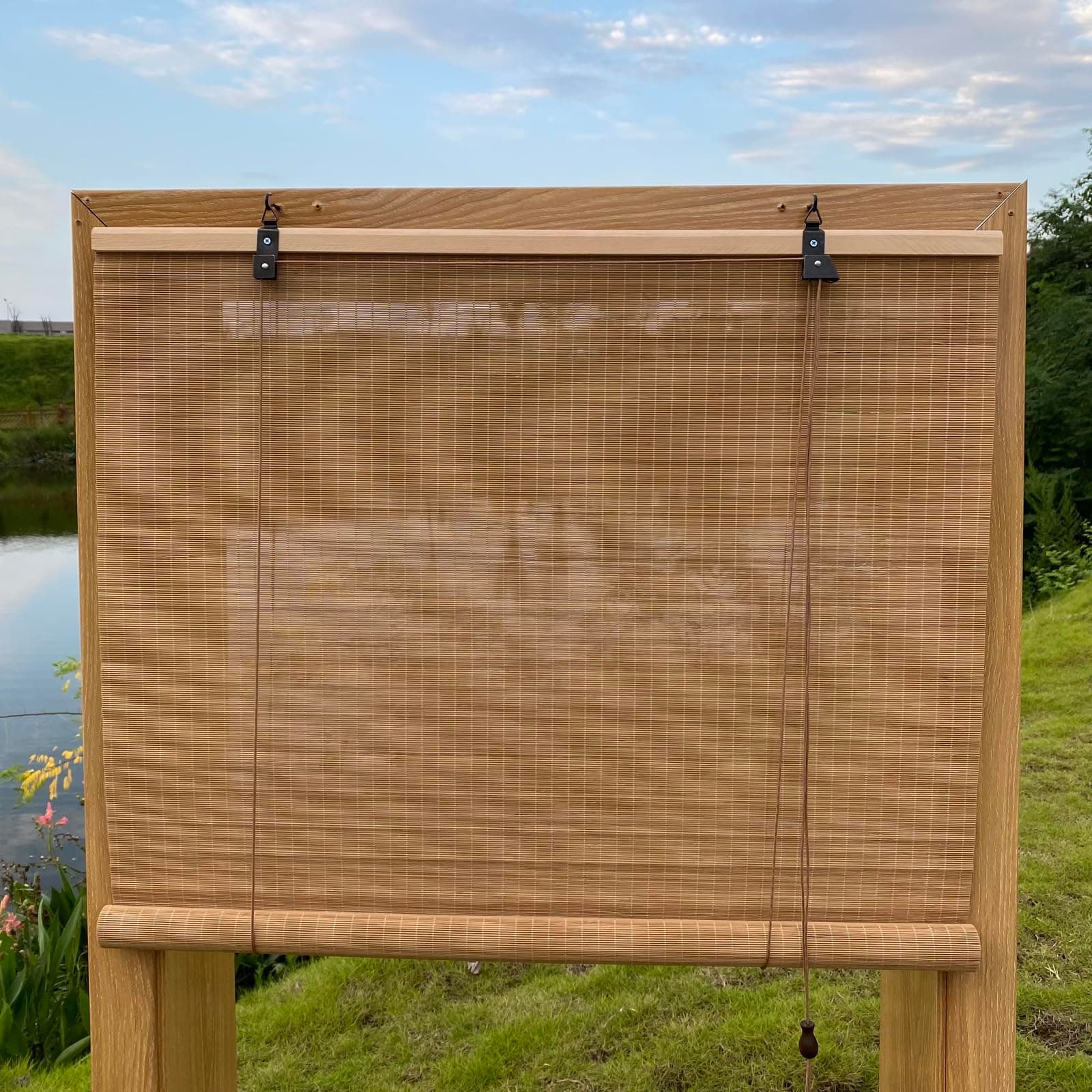 XIUXIU Bamboo Roller Shades Roman Shades for Window Roll Up Blinds for Home Ligh - Image 1