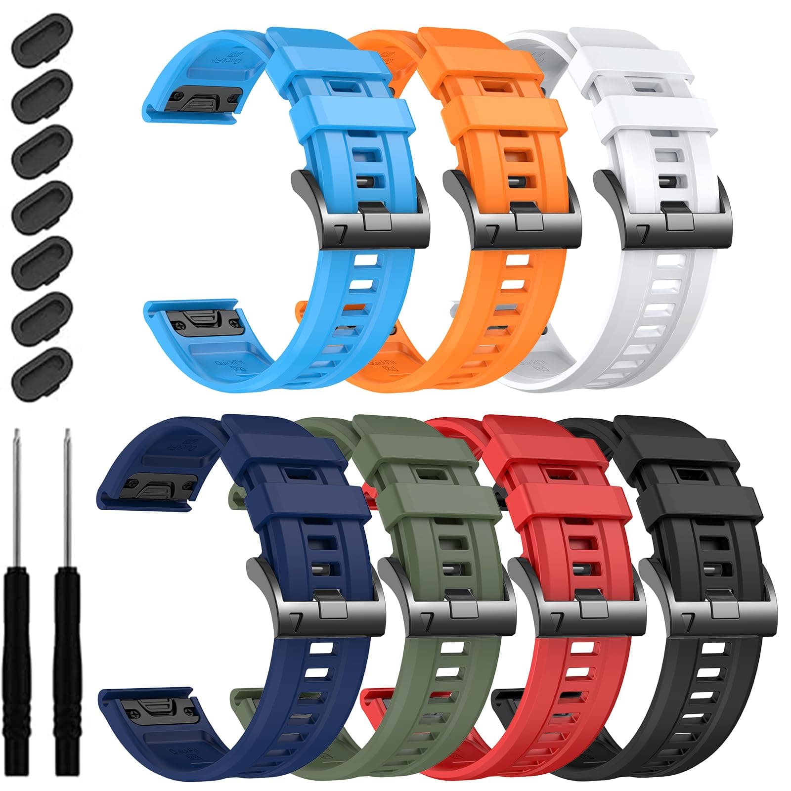 EZMVZKU 22mm Quickfit Silicone Band Compatible with Garmin Fenix 8/8Pro 47mm/Fen - Image 1