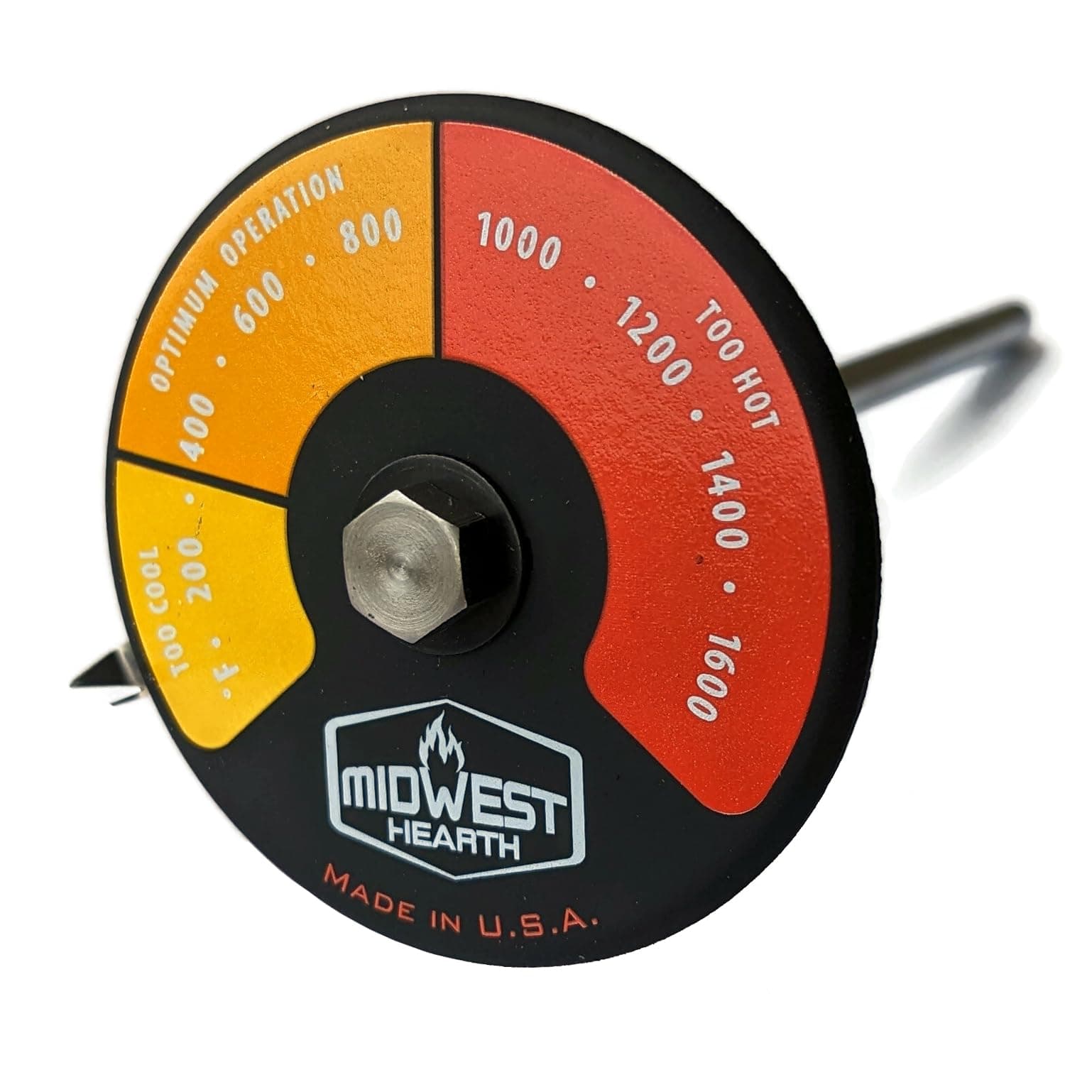 Midwest Hearth Double Wall Flue Pipe Wood Stove Probe Thermometer - Image 1