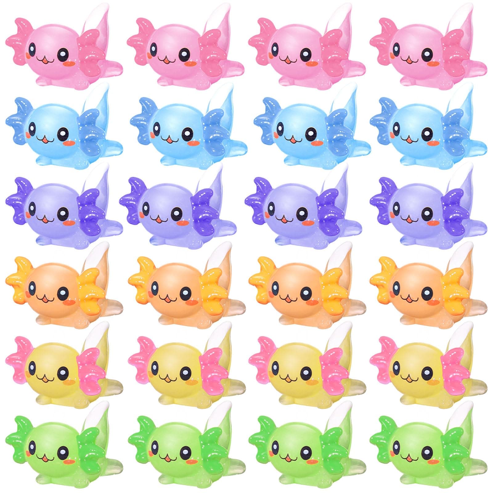 Junkin 150 Pcs Mini Axolotl Figures Charms Miniature Resin Figurines - Image 1