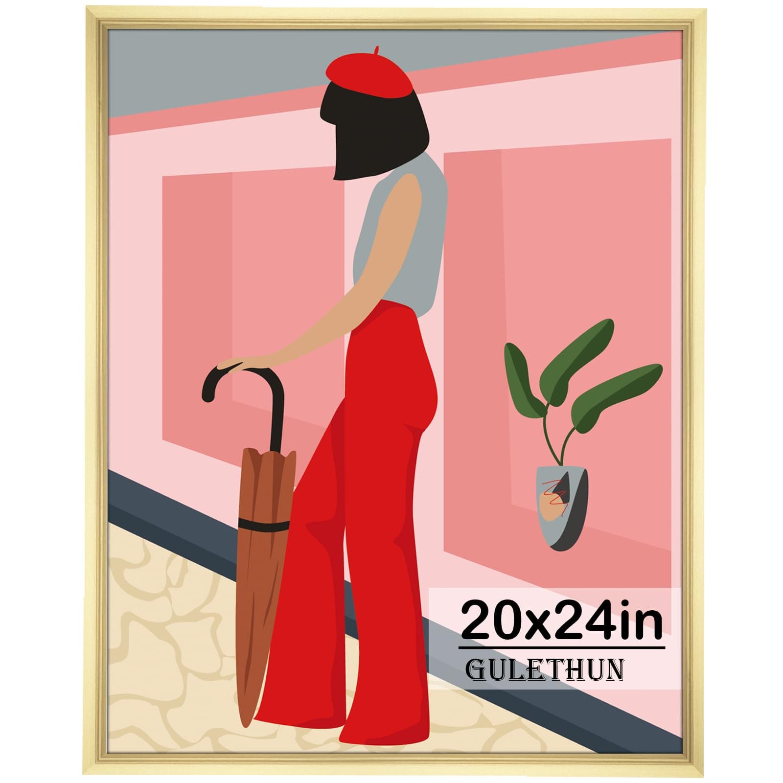 GULETHUN 20x24 Gold Picture Frame, Poster, Home Decor, Natural Gallery Frame - Image 1