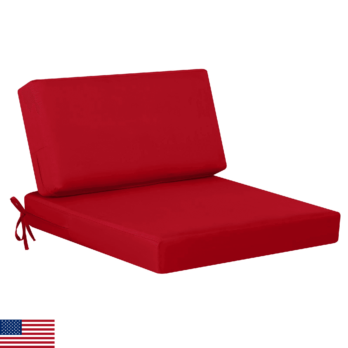 idee-home Outdoor Patio Seat Cushions - Waterproof 300GSM Polyester, Set w/ Ties - Image 1