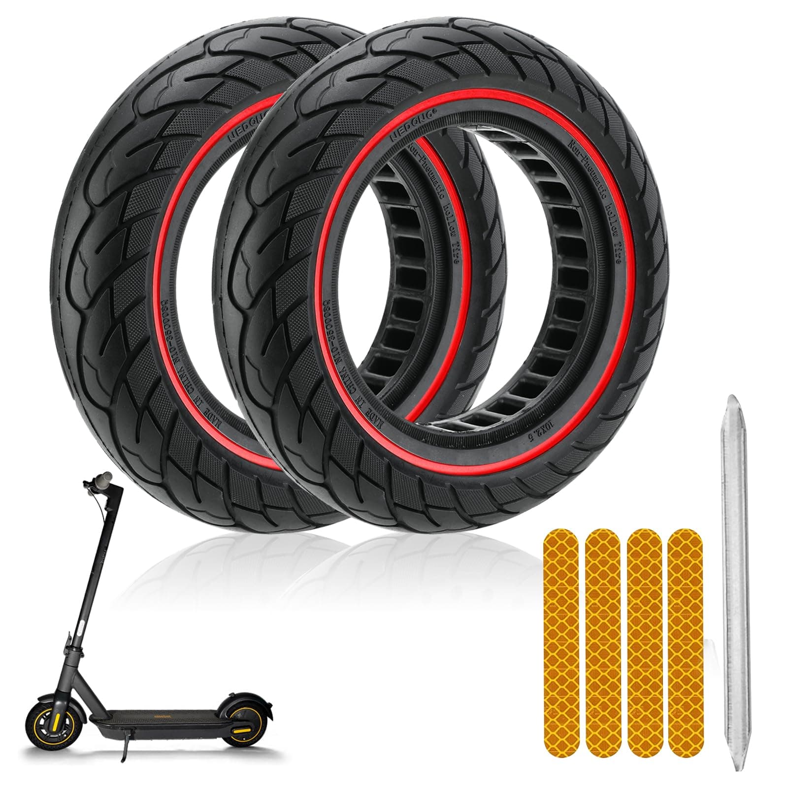 10x2.5" Solid Rubber Tire for Ninebot Segway MAX G30 G30P G30LP Electric Scooter - Image 1