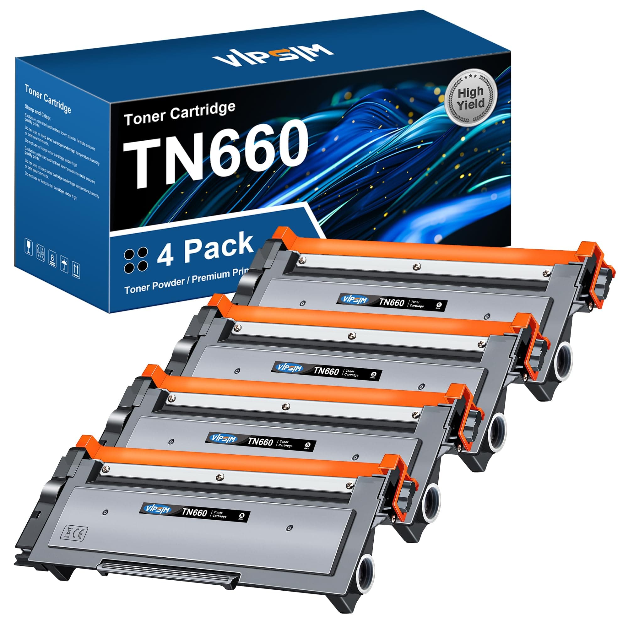 Brother TN660 Toner Cartridge 4PK High Yield HL-L2300D HL-L2320D HL-L2340DW HL-L - Image 1