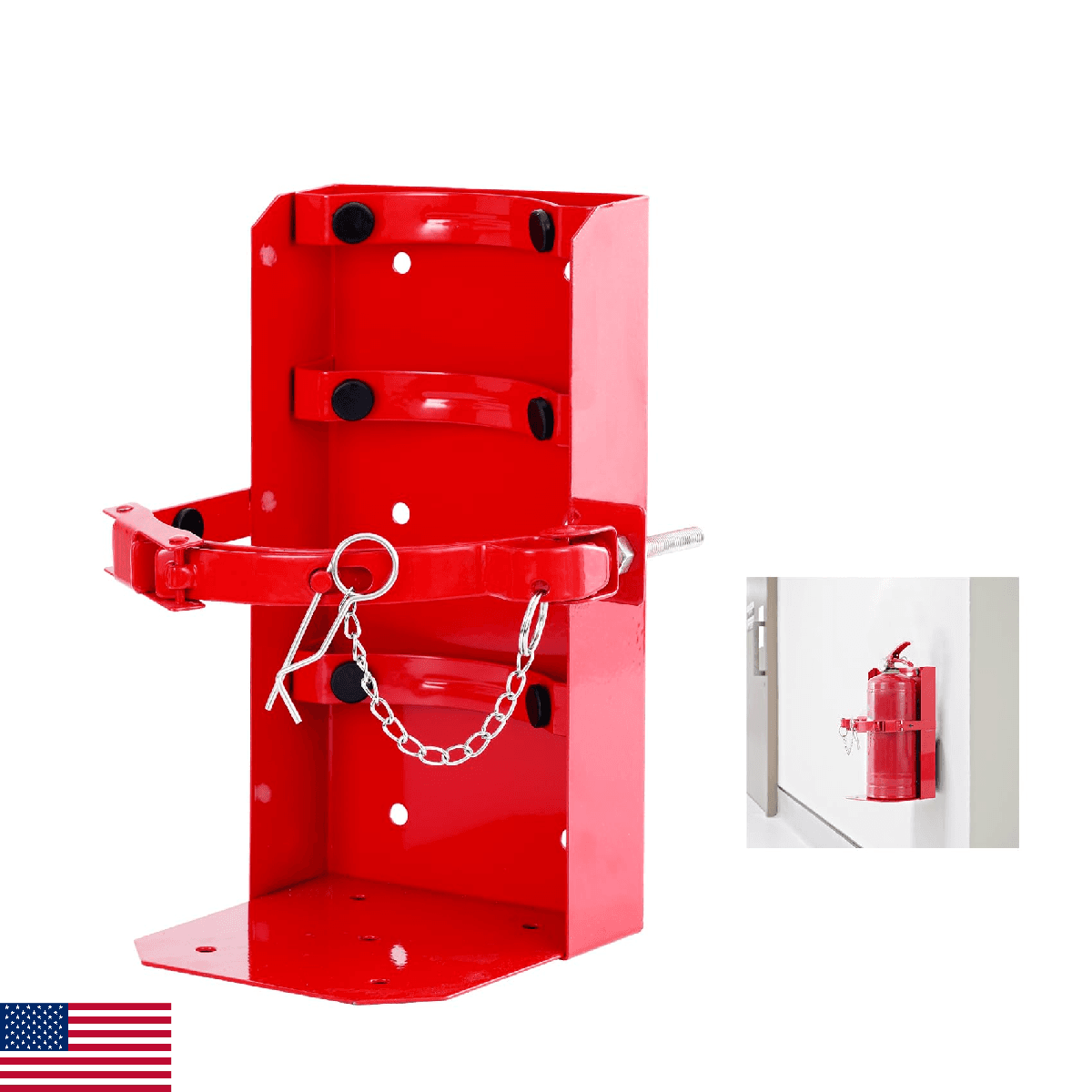 20lb Heavy Duty Fire Extinguisher Bracket Wall Mount Vehicle Red ST12 Steel - Image 1