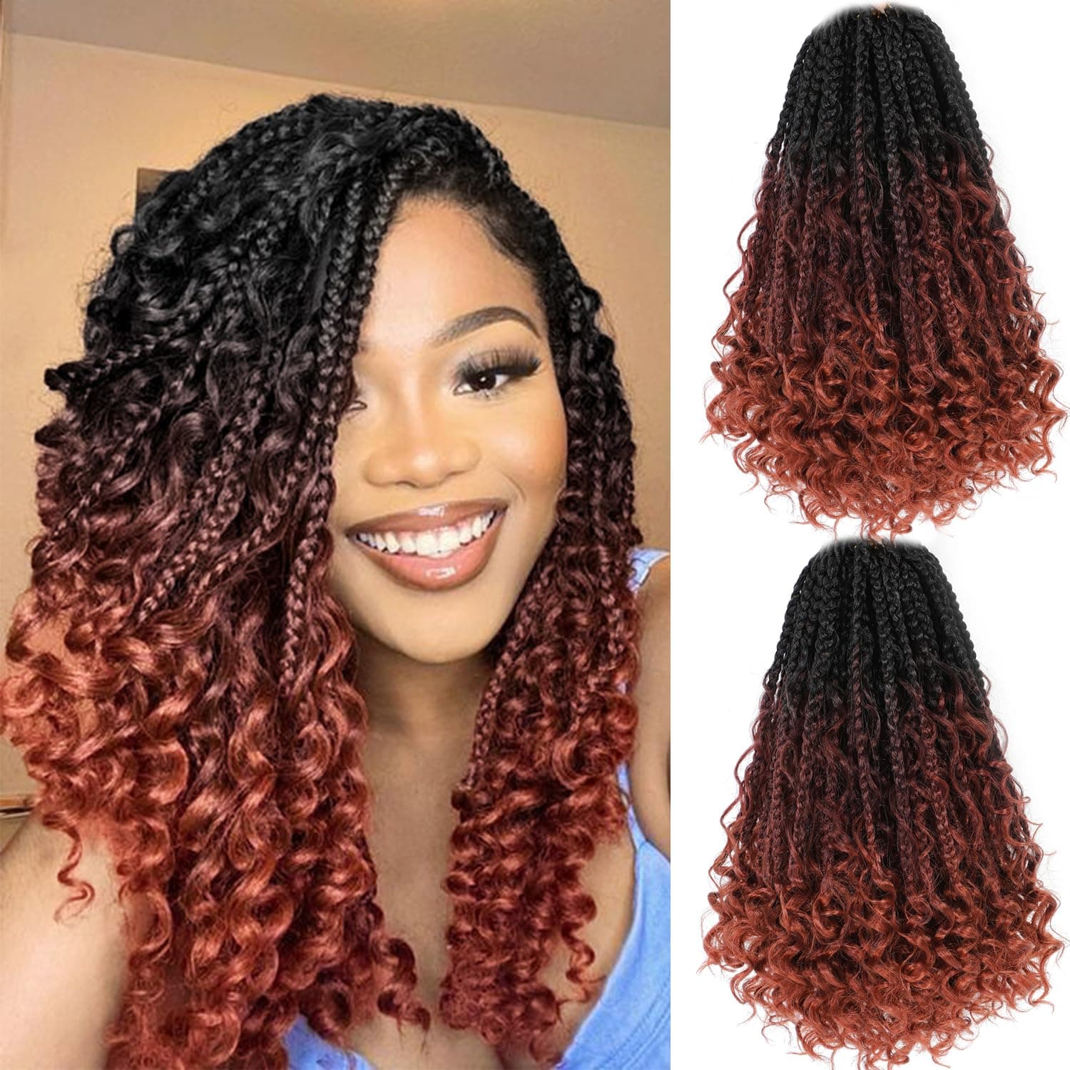 Wodun 10inch Goddess Box Braids Crochet Hair Box Braids Crochet Hair For Black W - Image 1