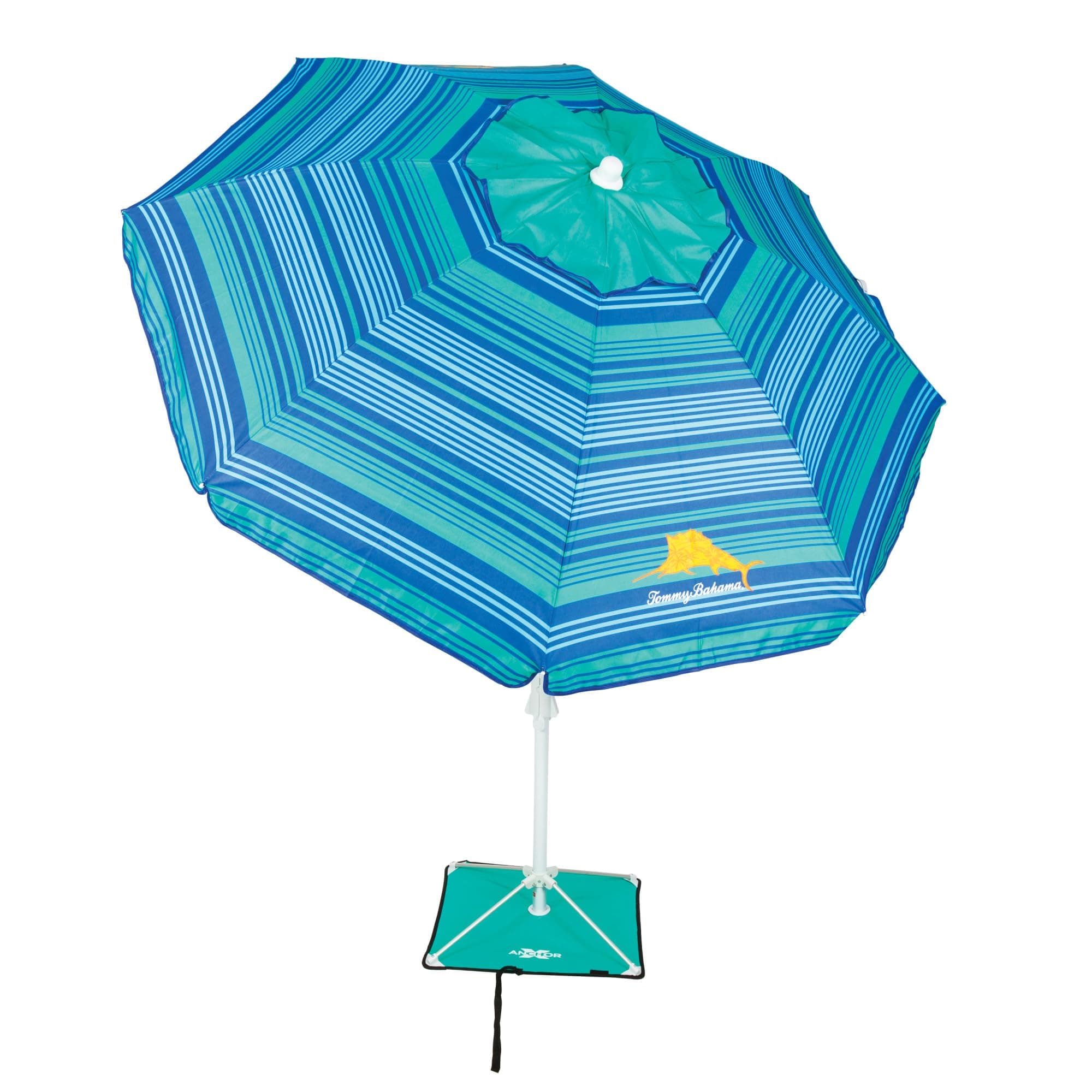 Tommy Bahama 6' ANCHORX Beach Umbrella w/ Sand Anchor, UPF 50+, Wind Stabilized - Image 1