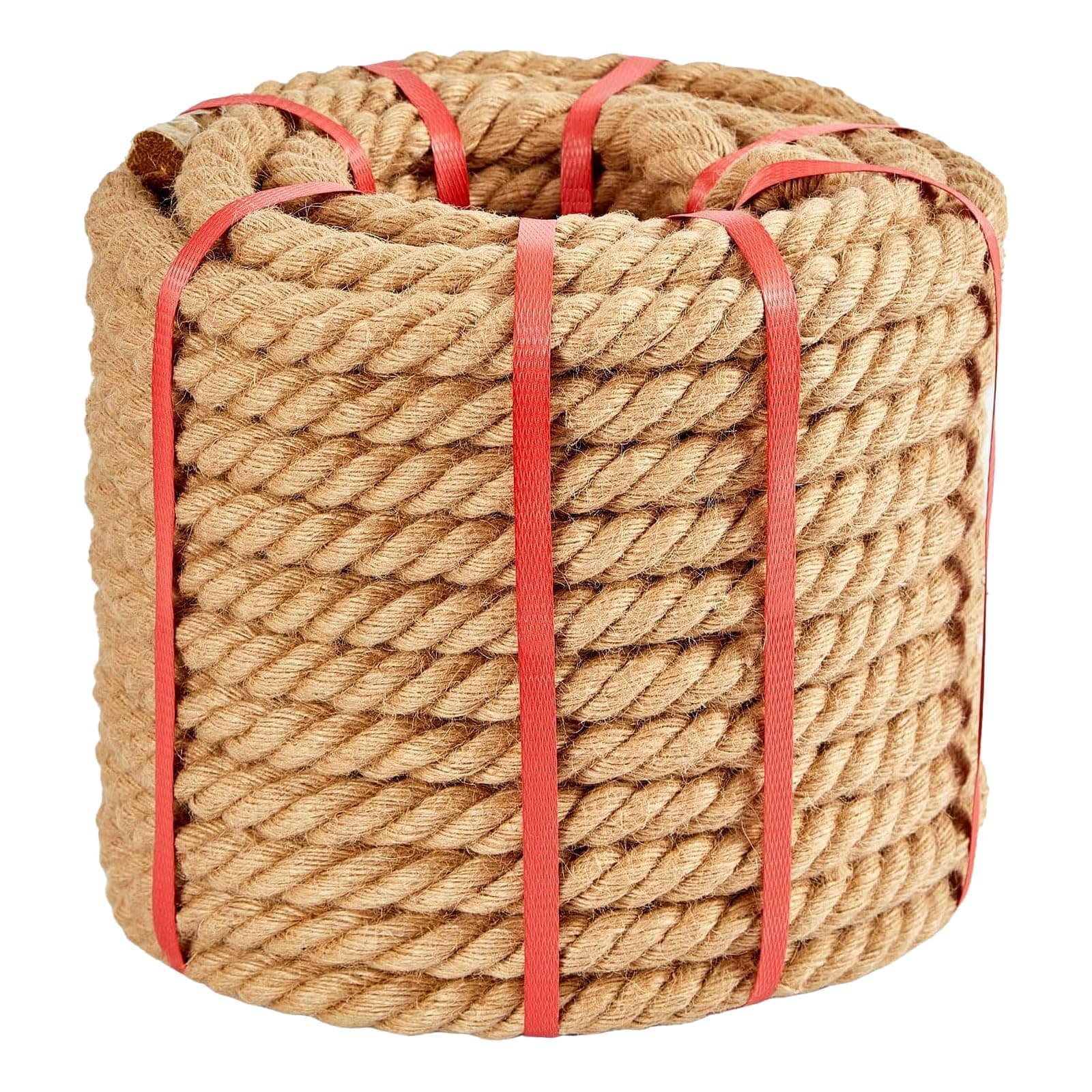 Simsedery Jute Rope 1"x100ft, 25mm Thick Natural Hemp/Manila, Heavy Duty - Image 1