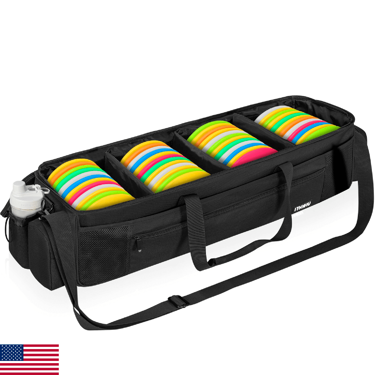 ITHWIU Disc Golf Storage Bag for 48+ Discs - 34.5" x 10.2" - Foldable - Image 1