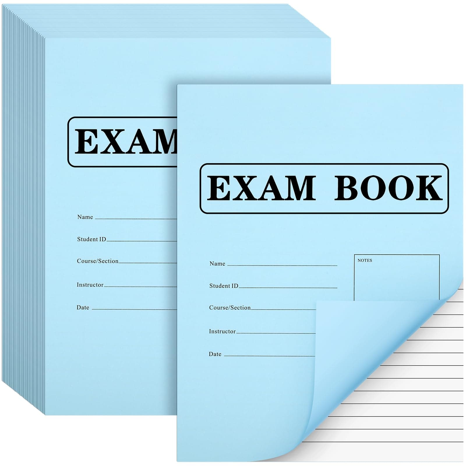 Skyygemm 50-Pack Blue Exam Books, 8.5"x11" Test Notebooks, 8 Sheets/16 Pages - Image 1