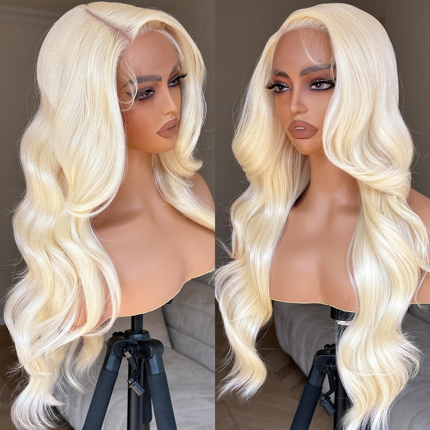 BrownBomb Blonde 613 Lace Front Wig Real Hair Luster Pre Toned - Image 1