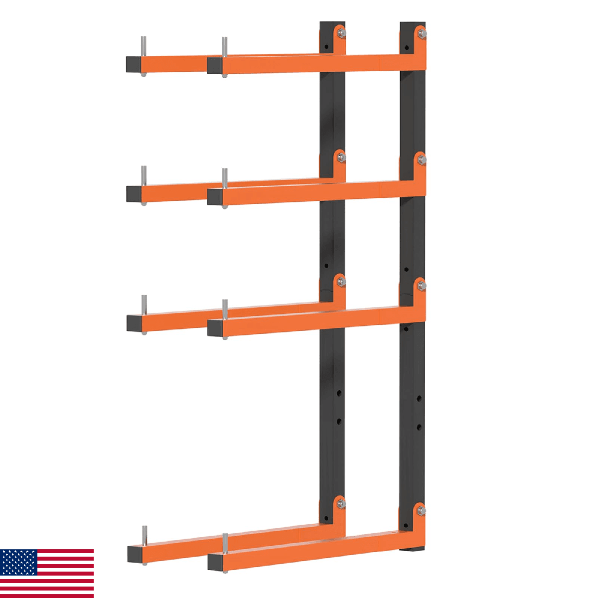 Olgsibb Folding Wall Mount 4-Level Heavy Duty Metal Lumber Storage Rack - Image 1