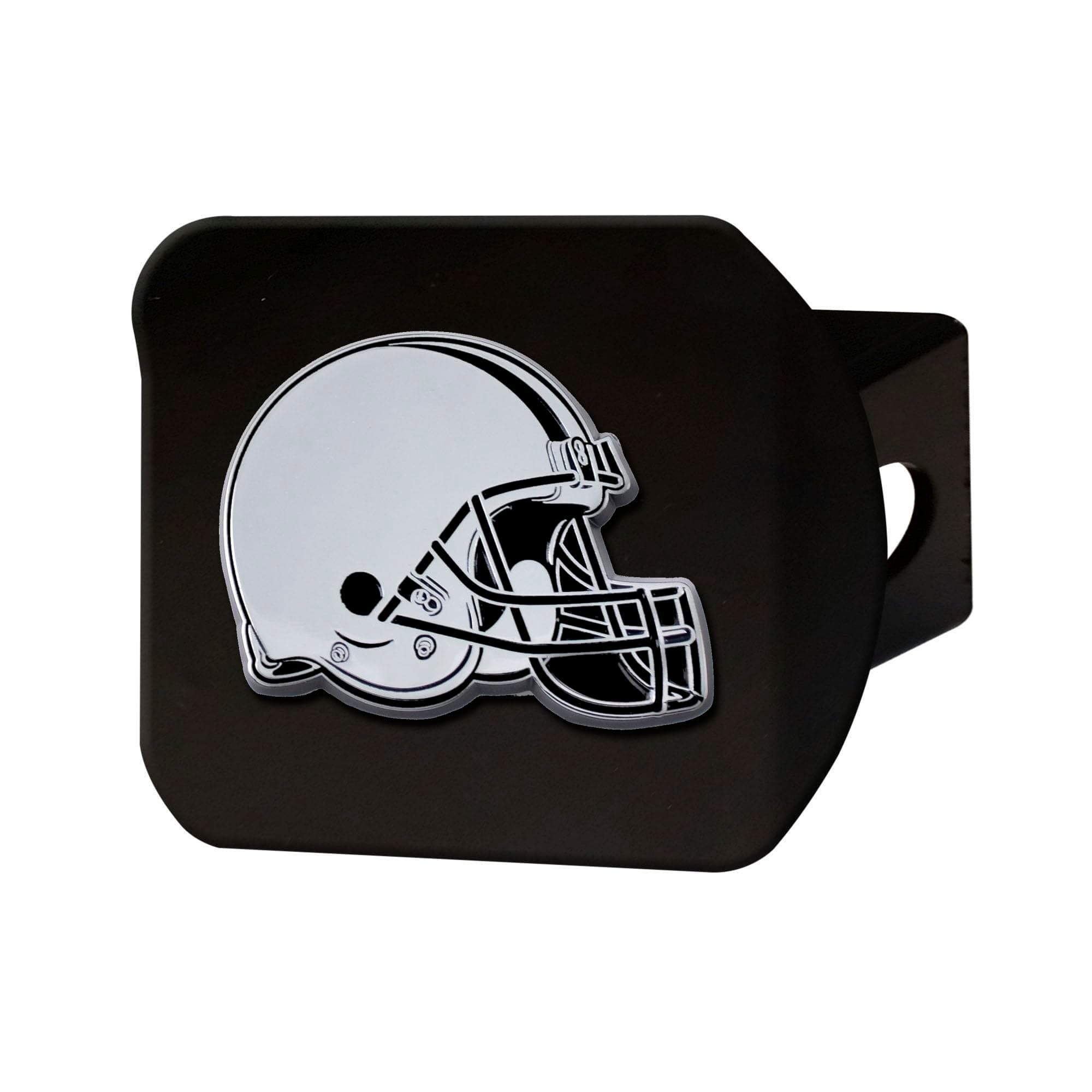 FANMATS Cleveland Browns Black Metal Hitch Cover w/ Chrome 3D Emblem, 2" III - Image 1