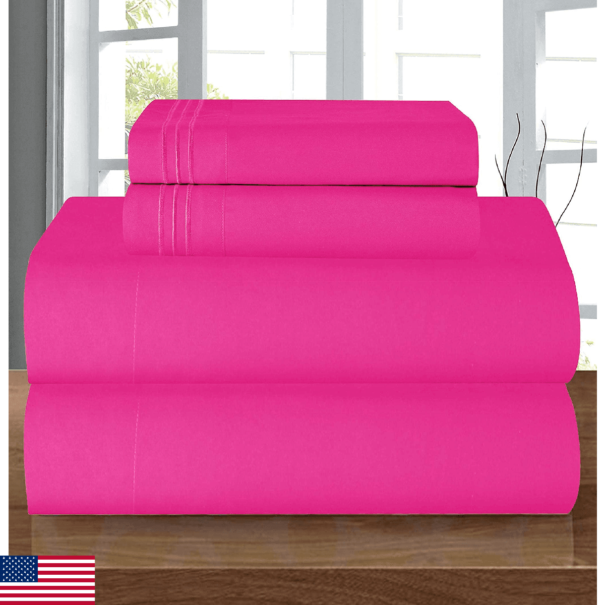 Elegant Comfort Luxury Premium Hotel Quality Microfiber 4-Piece Sheet Set - Wrin - Image 1