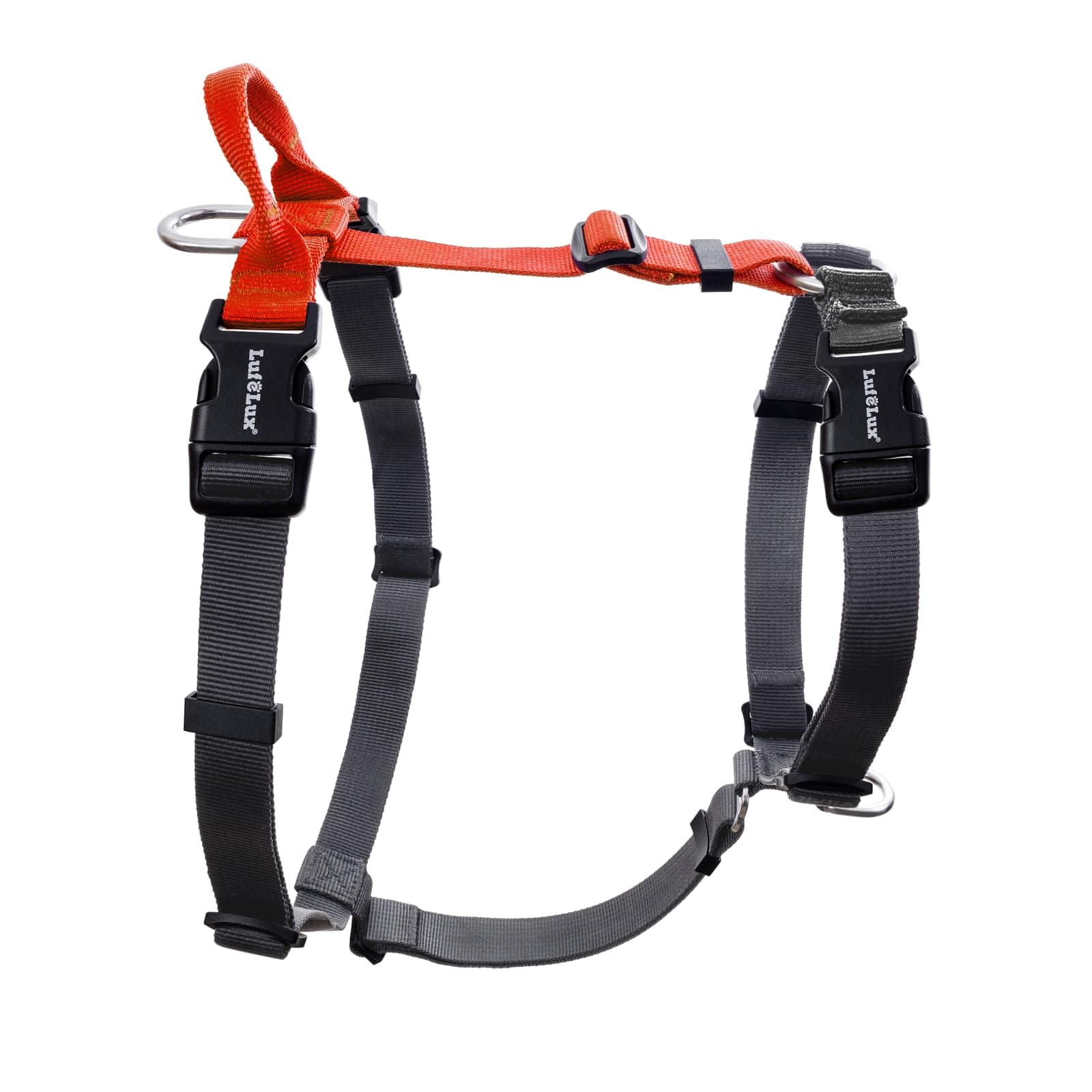 LufeLux Dog Harness Easy Walk No Pull Adjustable Orange Black XS Non-Restrictive - Image 1
