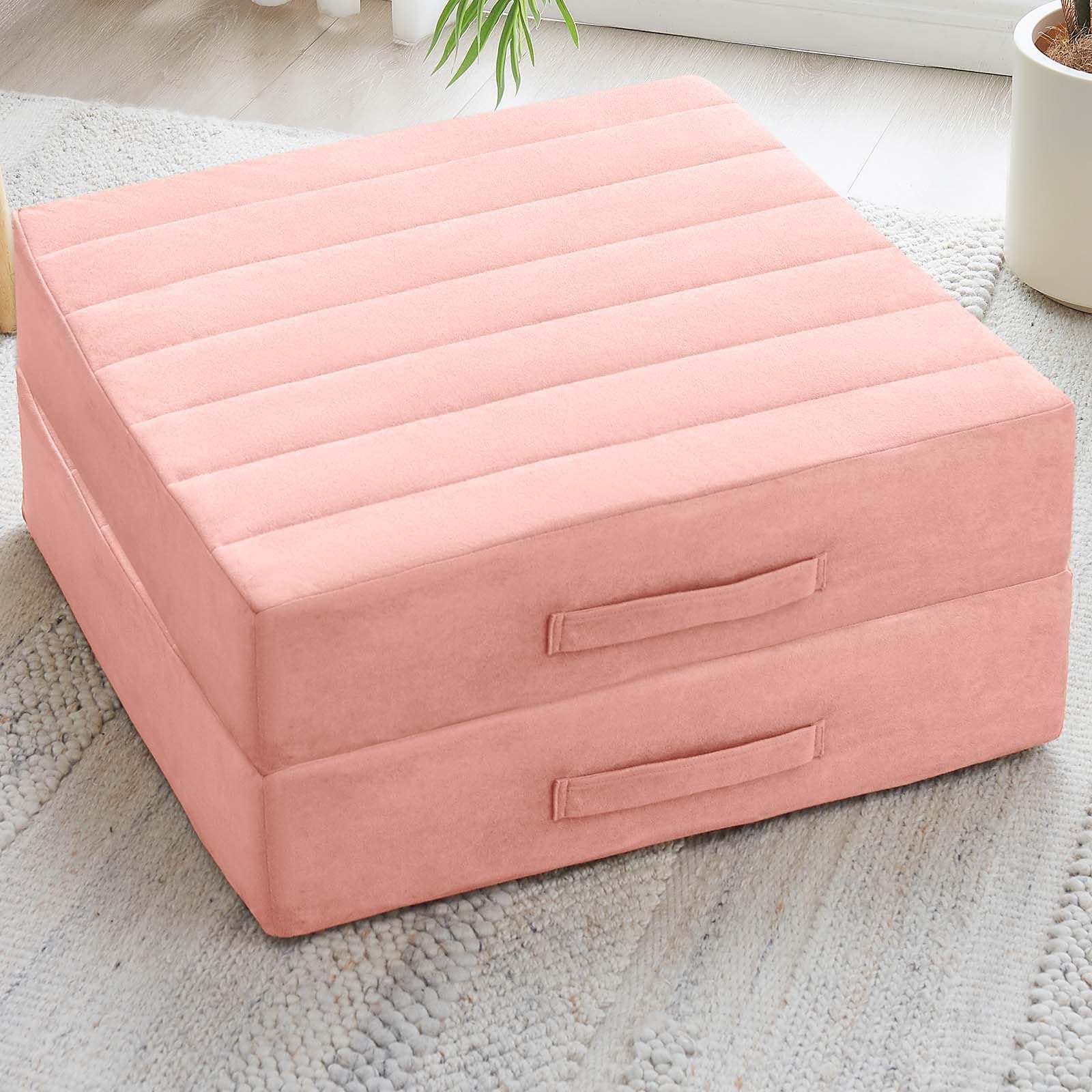 JKMAX 2 Pcs High Density Foam Floor Pillow - Upgraded Large Pillows Seating for - Image 1