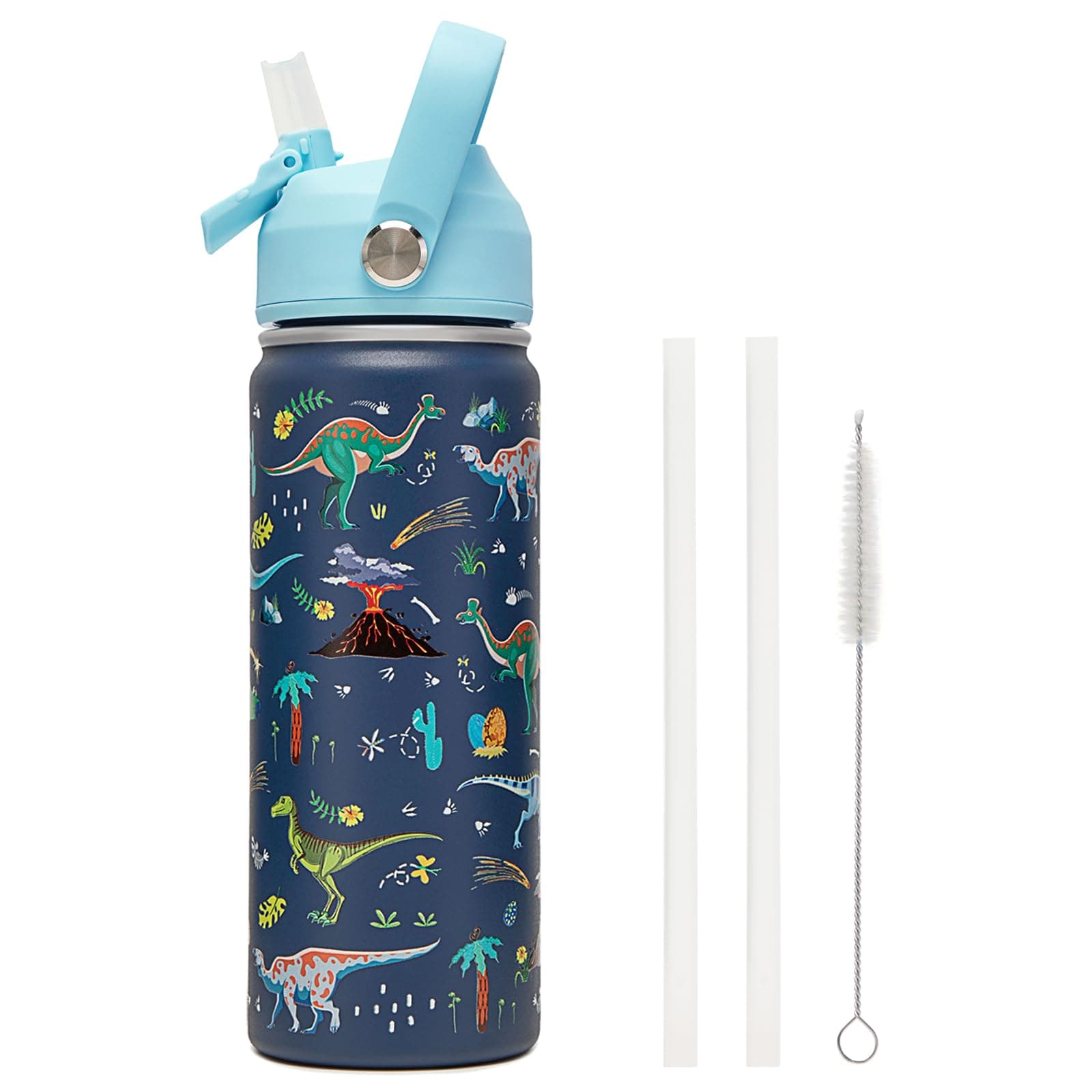 ACESAK 18oz Kids Insulated Water Bottle with Straw Lid - 18/8 Stainless Steel Ki - Image 1