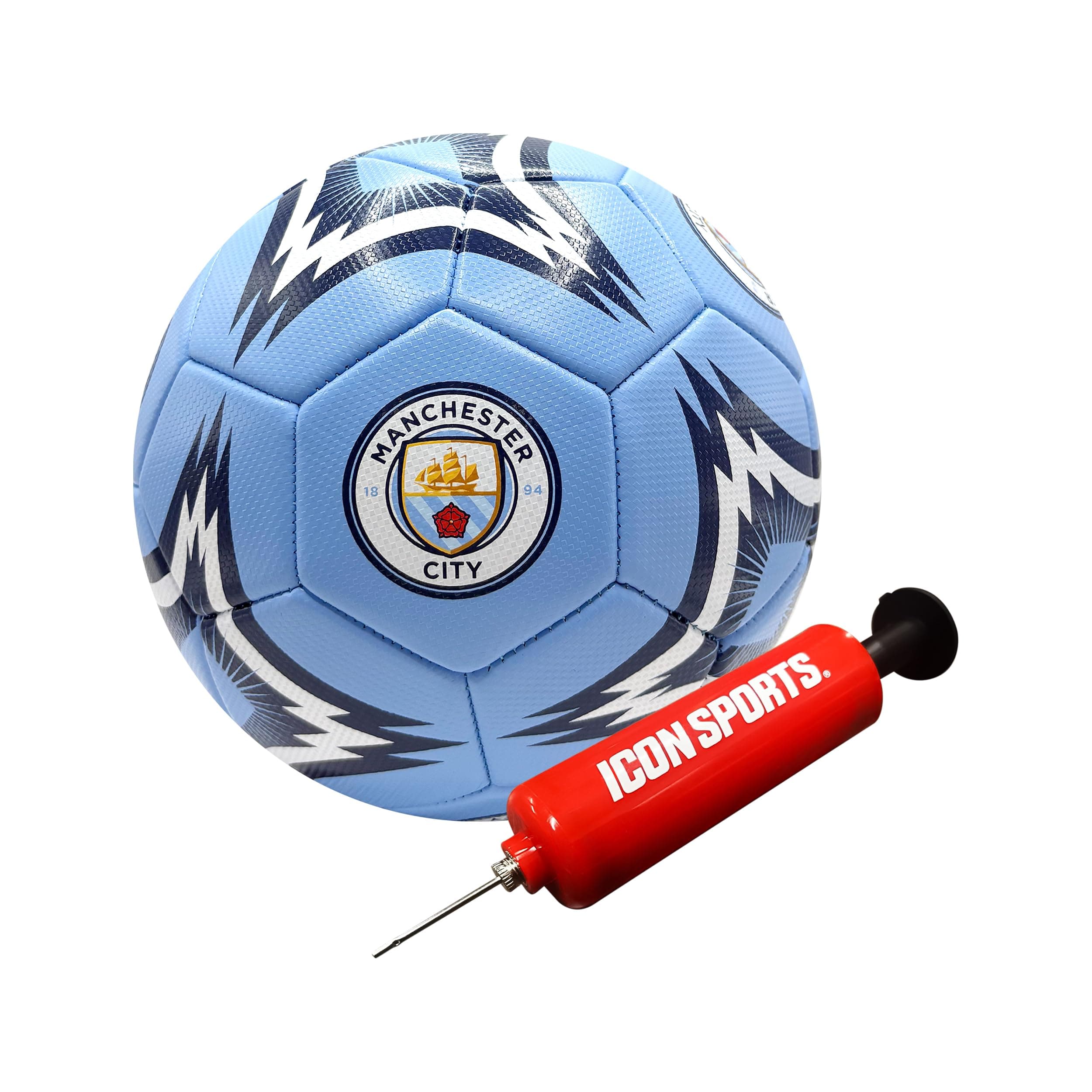 Icon Sports Official Manchester City FC Soccer Ball - MC154BLT White Size 3 - Image 1