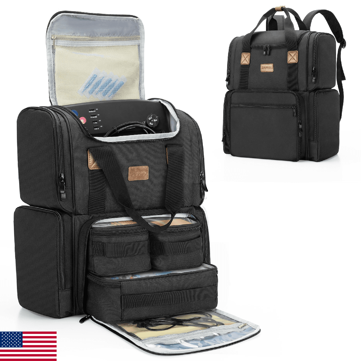 BAFASO Tattoo Backpack with 3 Inner Removable Pouches, Tattoo Case Holds Tattoo - Image 1