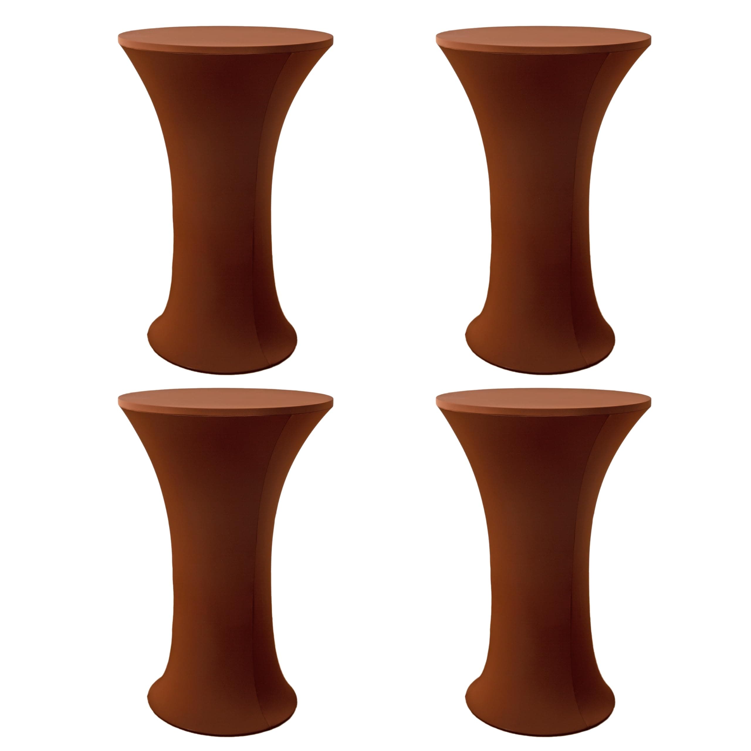 Viiamacki 4-Pack 24"x43" Round Spandex Cocktail Tablecloth, Coffee Elastic Fit - Image 1