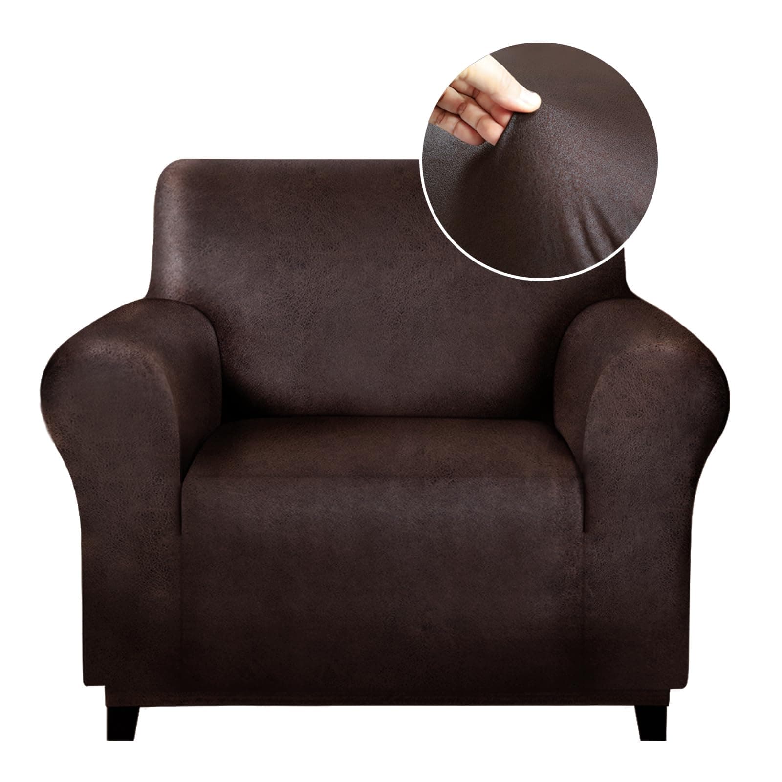 MOLASOFA Leather-Like Spandex Armchair Slipcover Sofa Cover Home Decor - Image 1