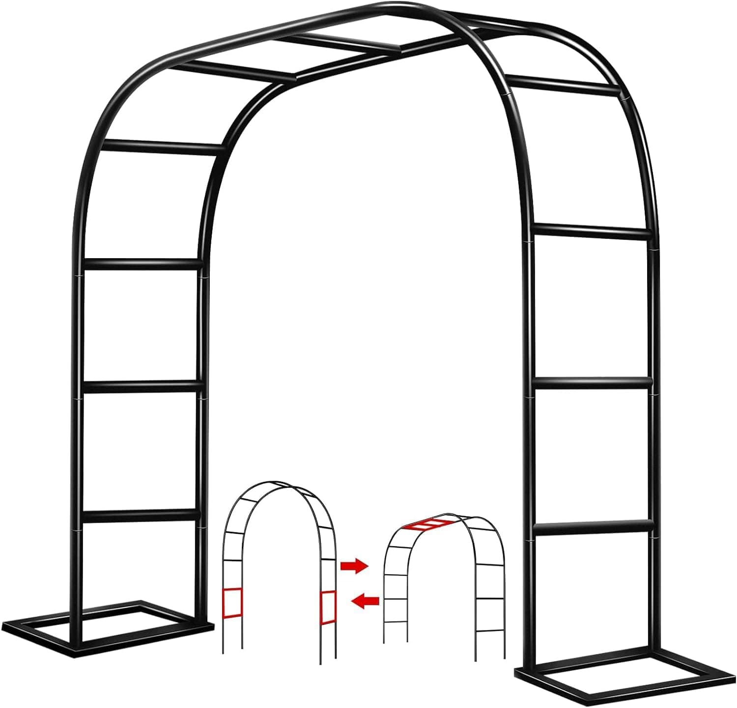 Garden Arch Trellis for Climbing Plants Outdoor Wedding Arches for Ceremony Blac - Image 1