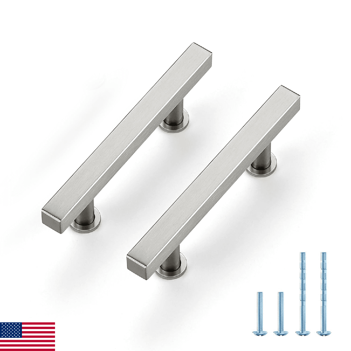 JOY DECOR 30pk Brushed Nickel Stainless Steel 3in Cabinet Handles Drawer Pulls - Image 1