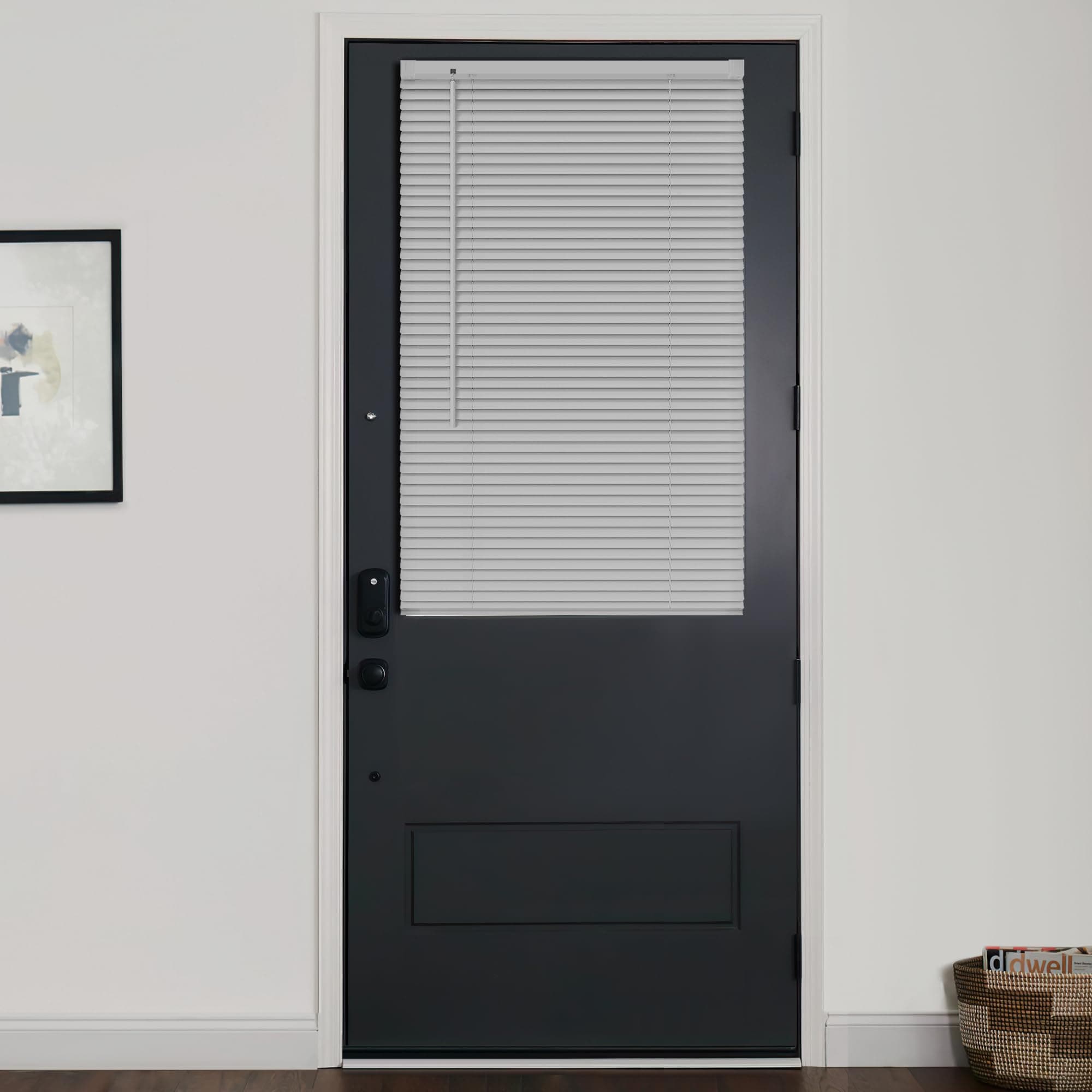 LazBlinds 1" Vinyl Mini Blinds Cordless French Door Light Filtering Privacy Shad - Image 1