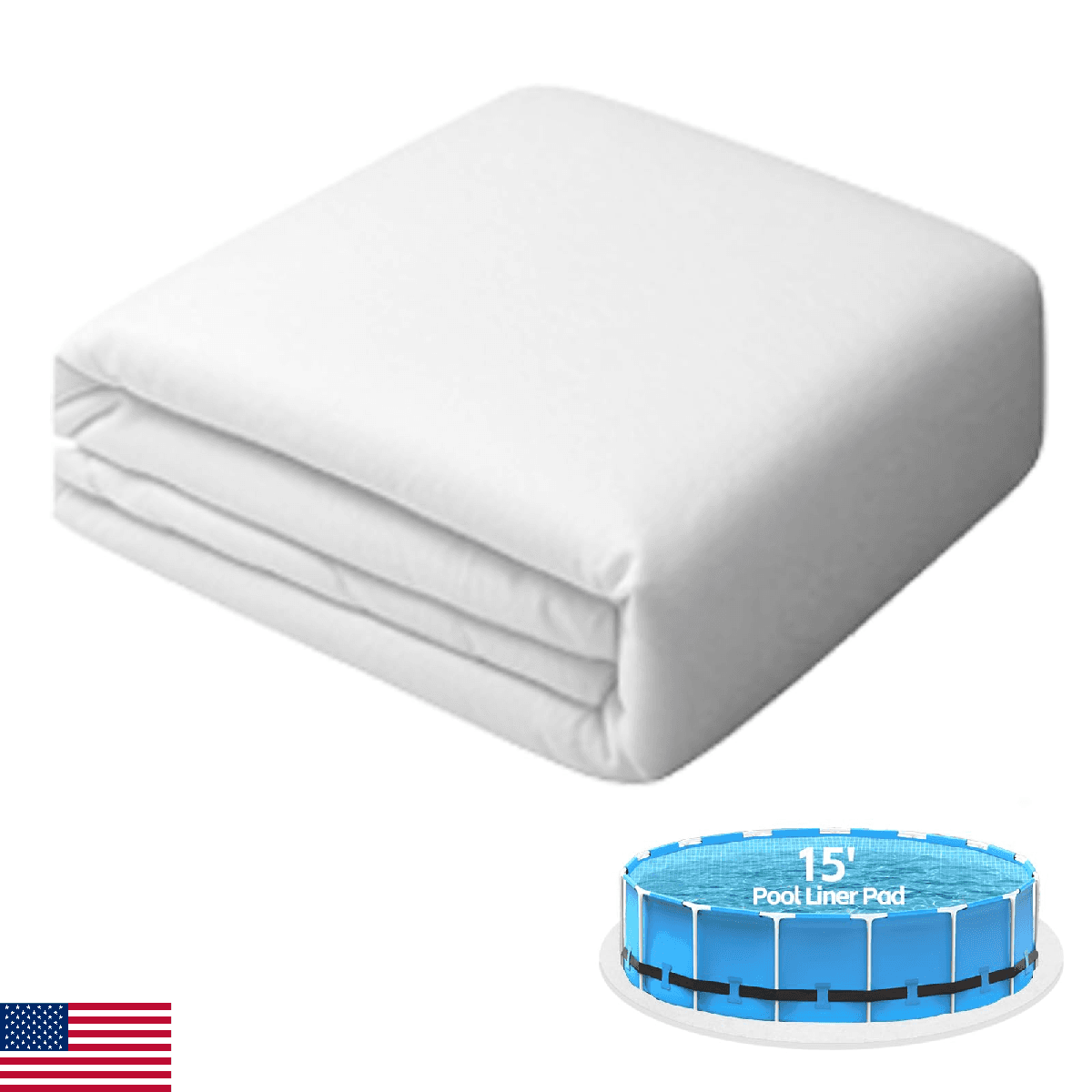 Tacsal 15ft Round Above Ground Pool Liner Pad - Heavy Duty Geotextile - Image 1