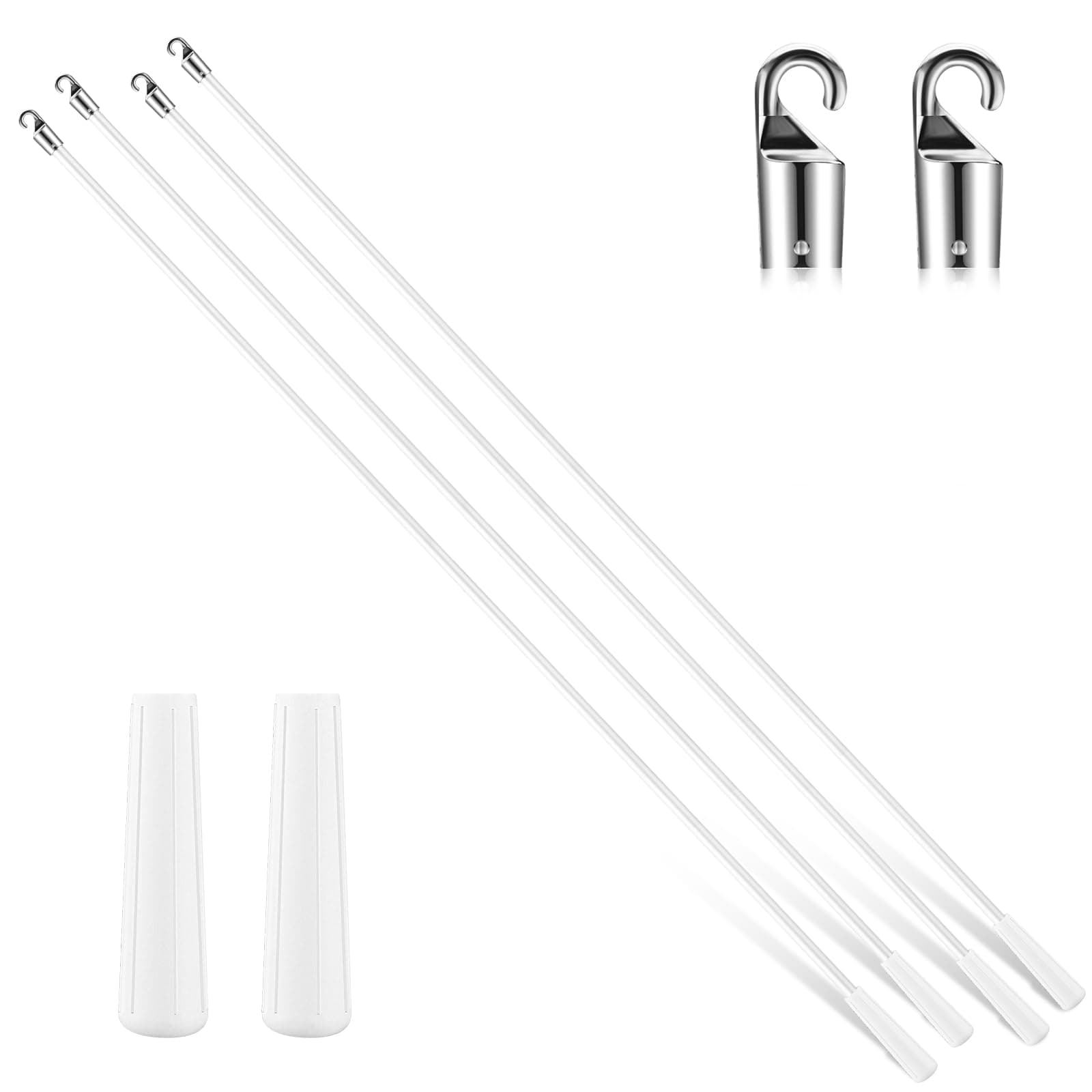 Bokon 4 Pcs White Fiberglass Blind Wand Replacement 36" for Vertical Curtains - Image 1