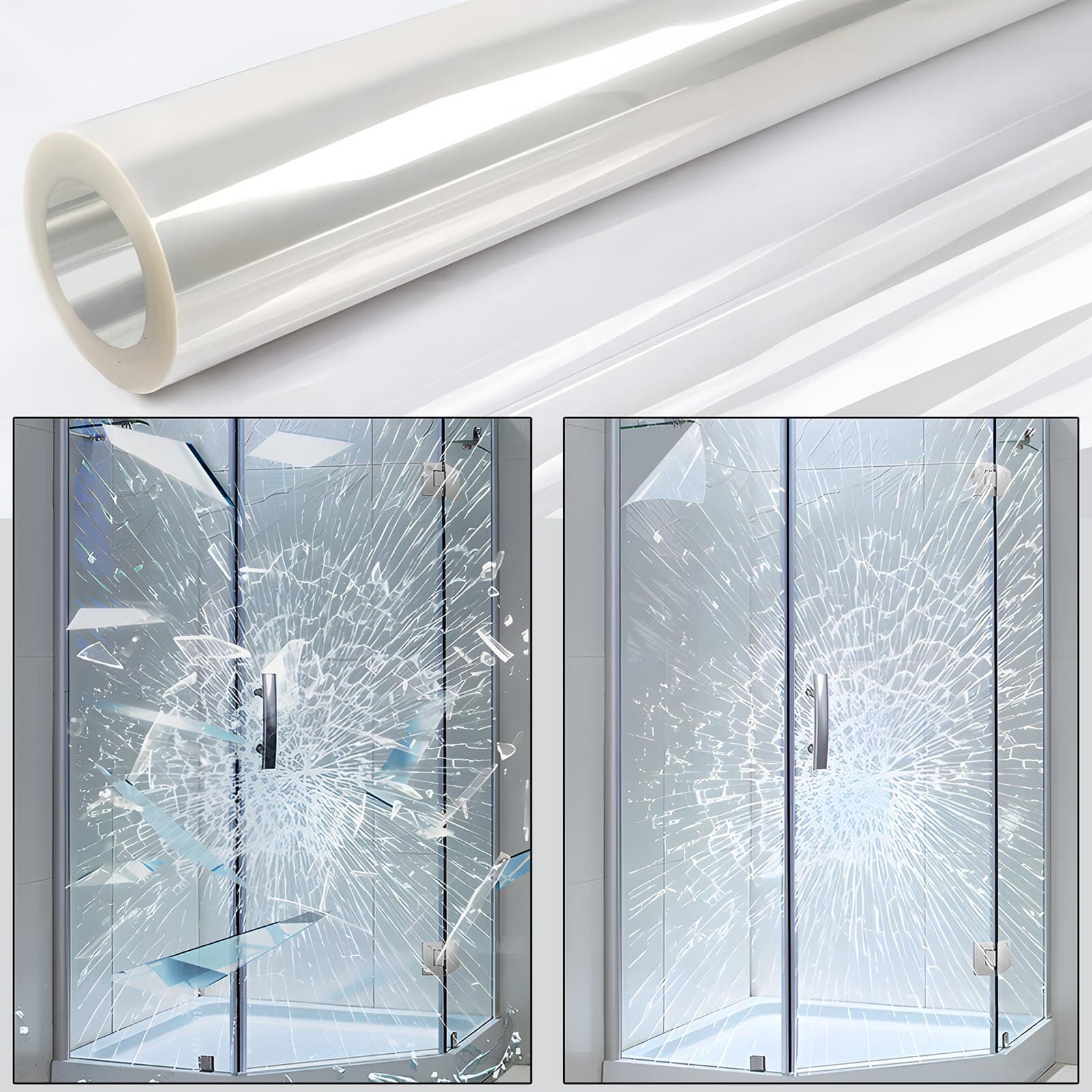 4Mil Security Window Film Shatterproof Transparent Self-Adhesive for Glass - Image 1