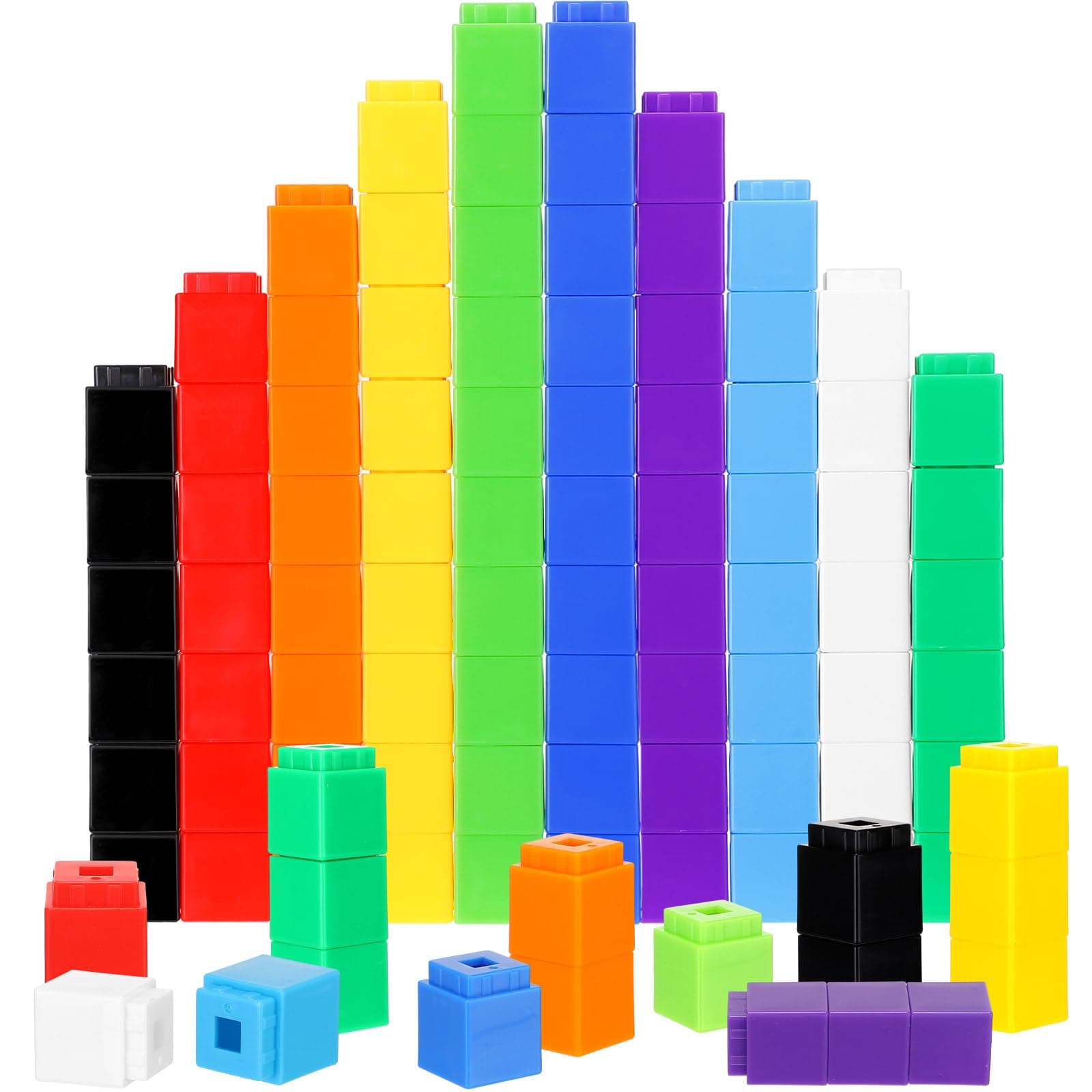 Jenaai 300 Pcs Counting Cubes Plastic Connecting Blocks Colorful Math Cubes - Image 1
