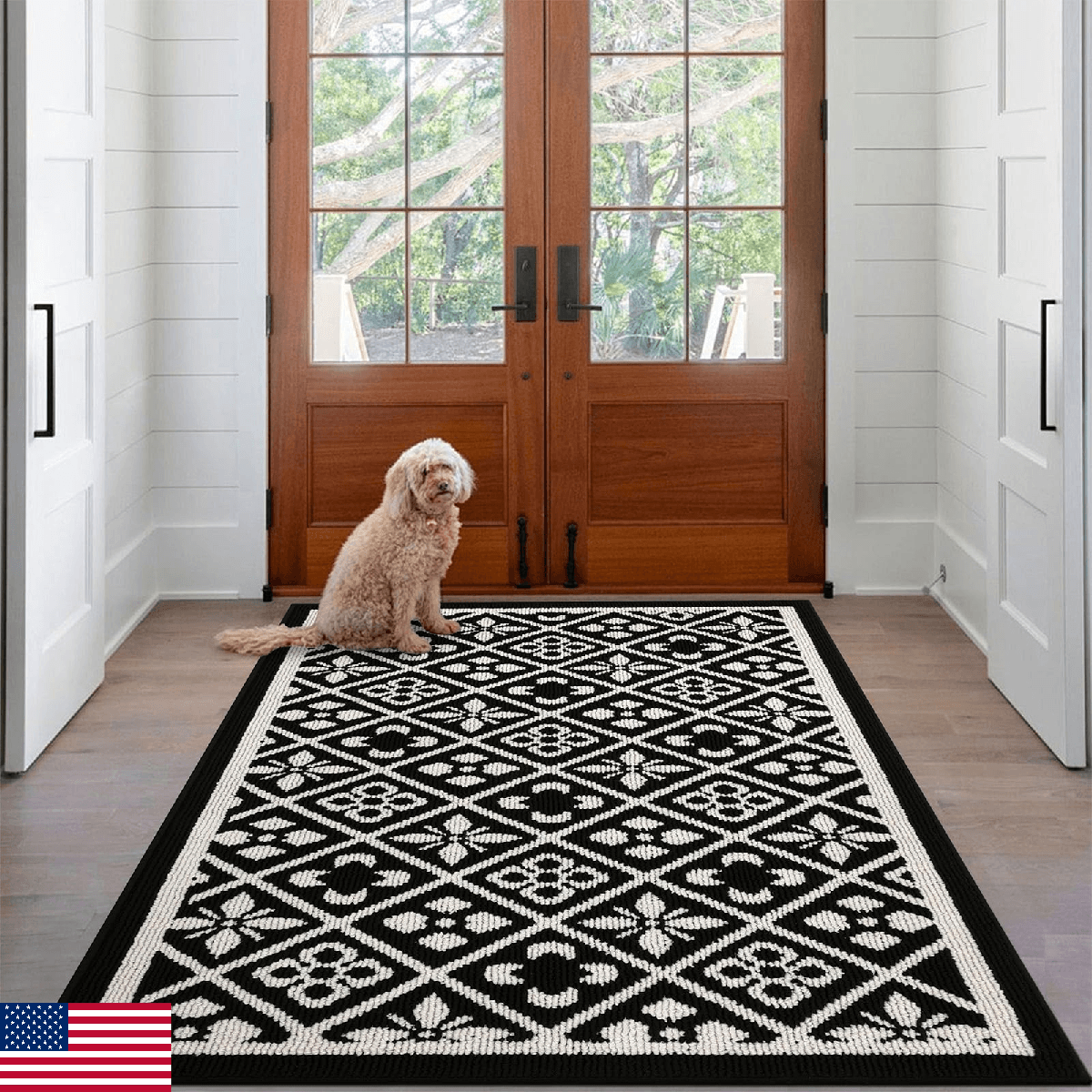 Ileading 3x5 Absorbent Non-Slip Indoor/Outdoor Door Mat for Muddy Paws & Entrywa - Image 1