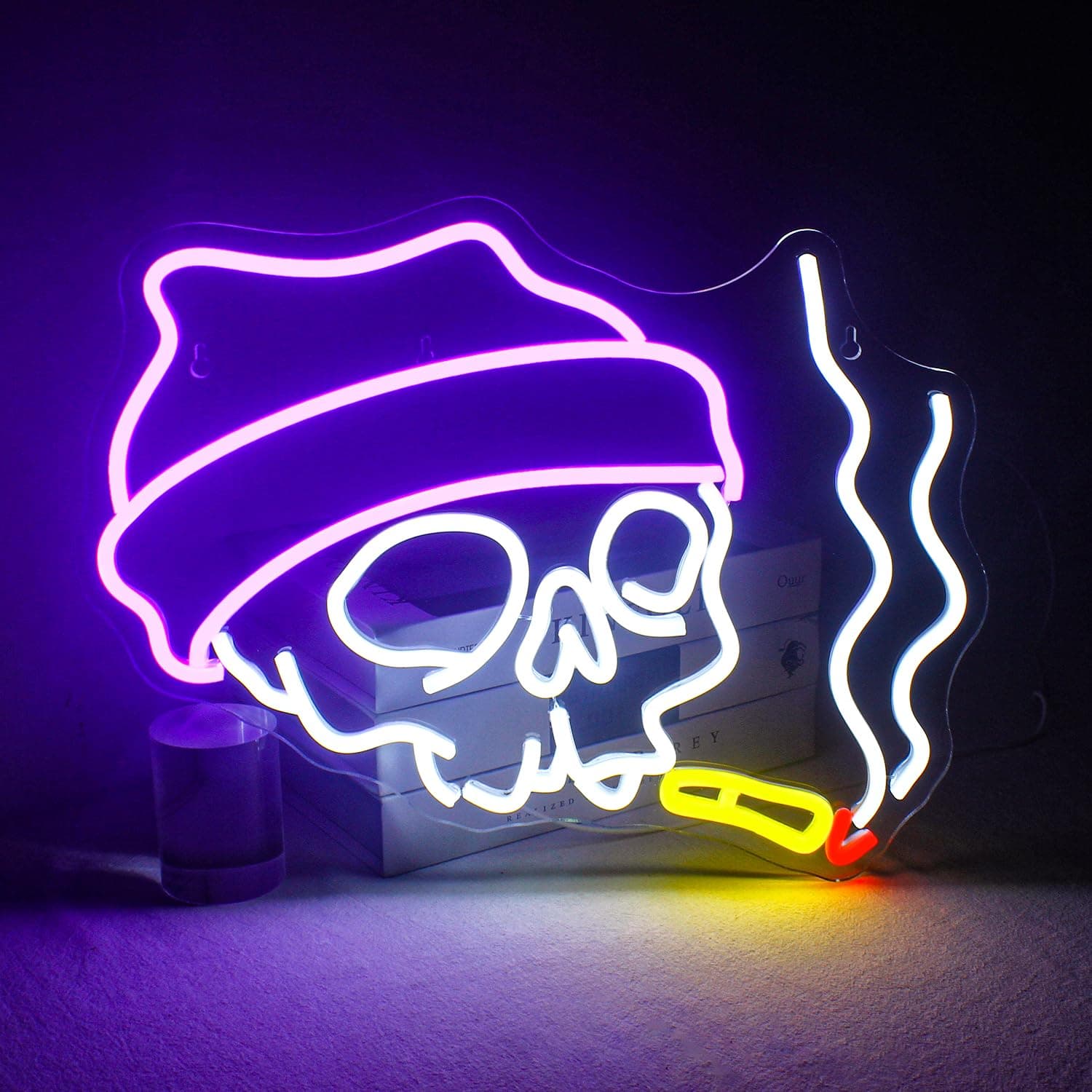 Lucunstar Skull Neon Sign Halloween LED Wall Decor Adjustable - Image 1