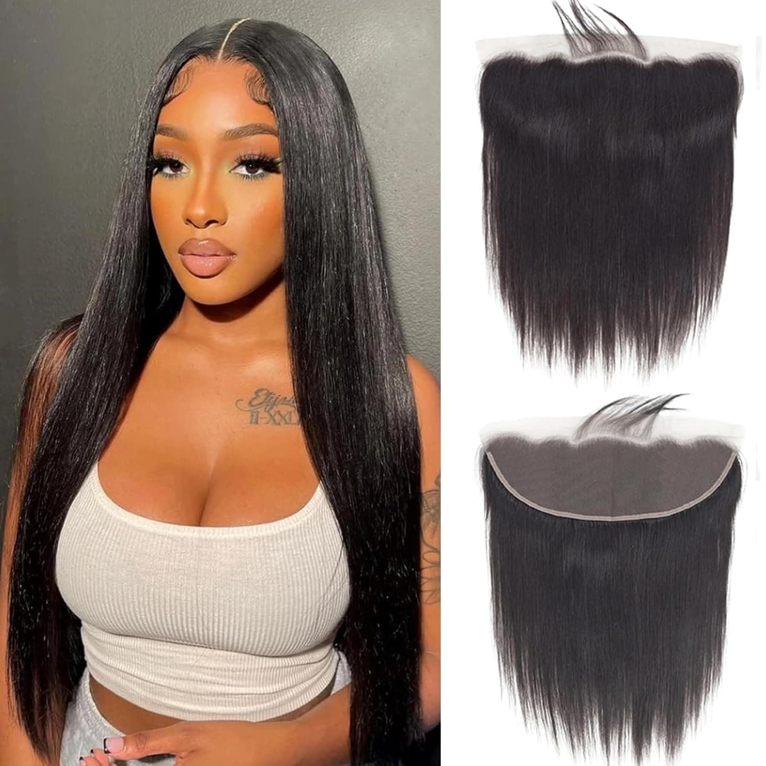 Selina Straight Lace Closure 13x4 Hd Lace Frontal Closure Transparent Closure Br - Image 1
