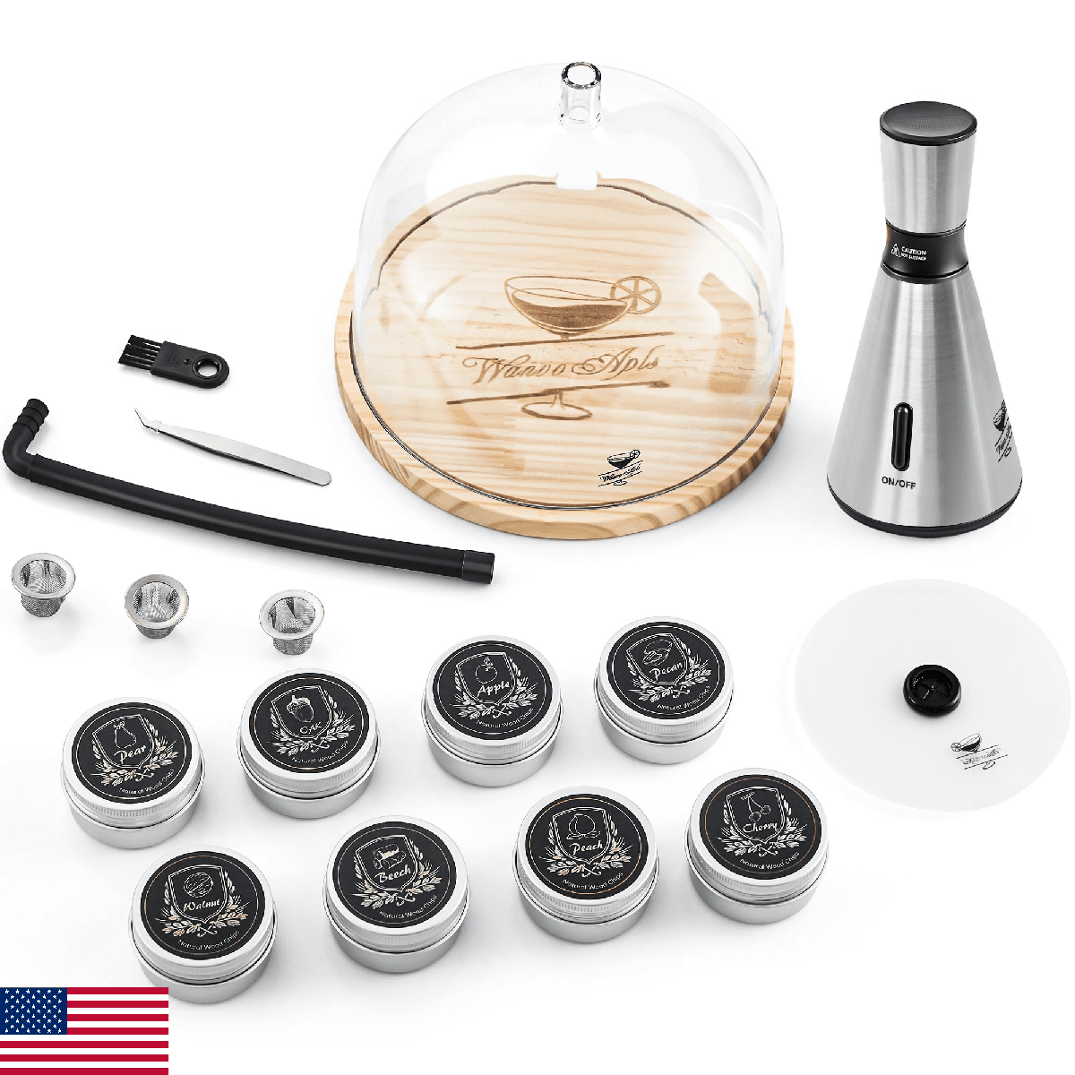 Elegant Cocktail Smoker Kit - Complete Whiskey Drink Smoking Gun with 8 Flavors - Image 1