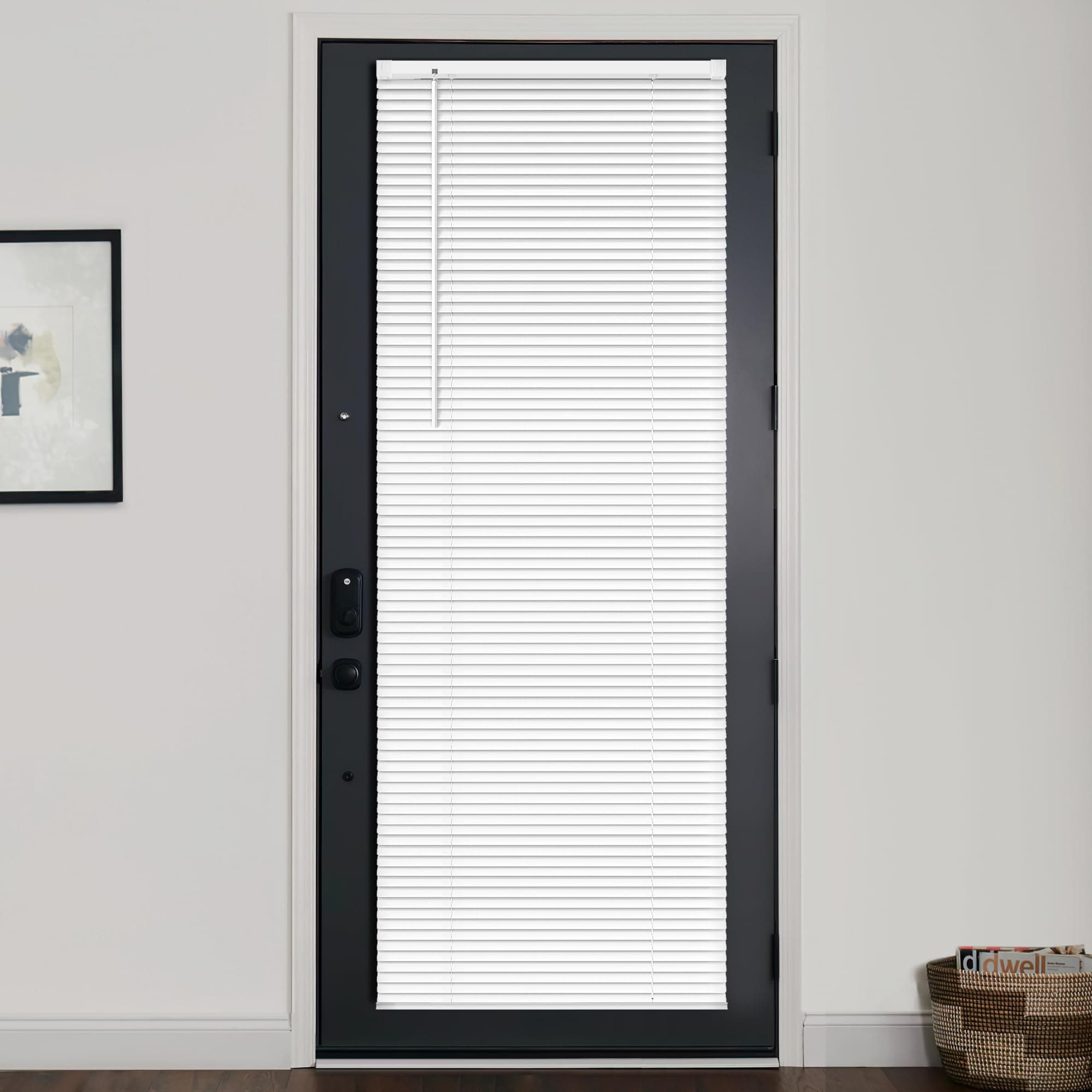 LazBlinds 1" Vinyl Mini Blinds - Cordless French Door Privacy Light Filtering - Image 1