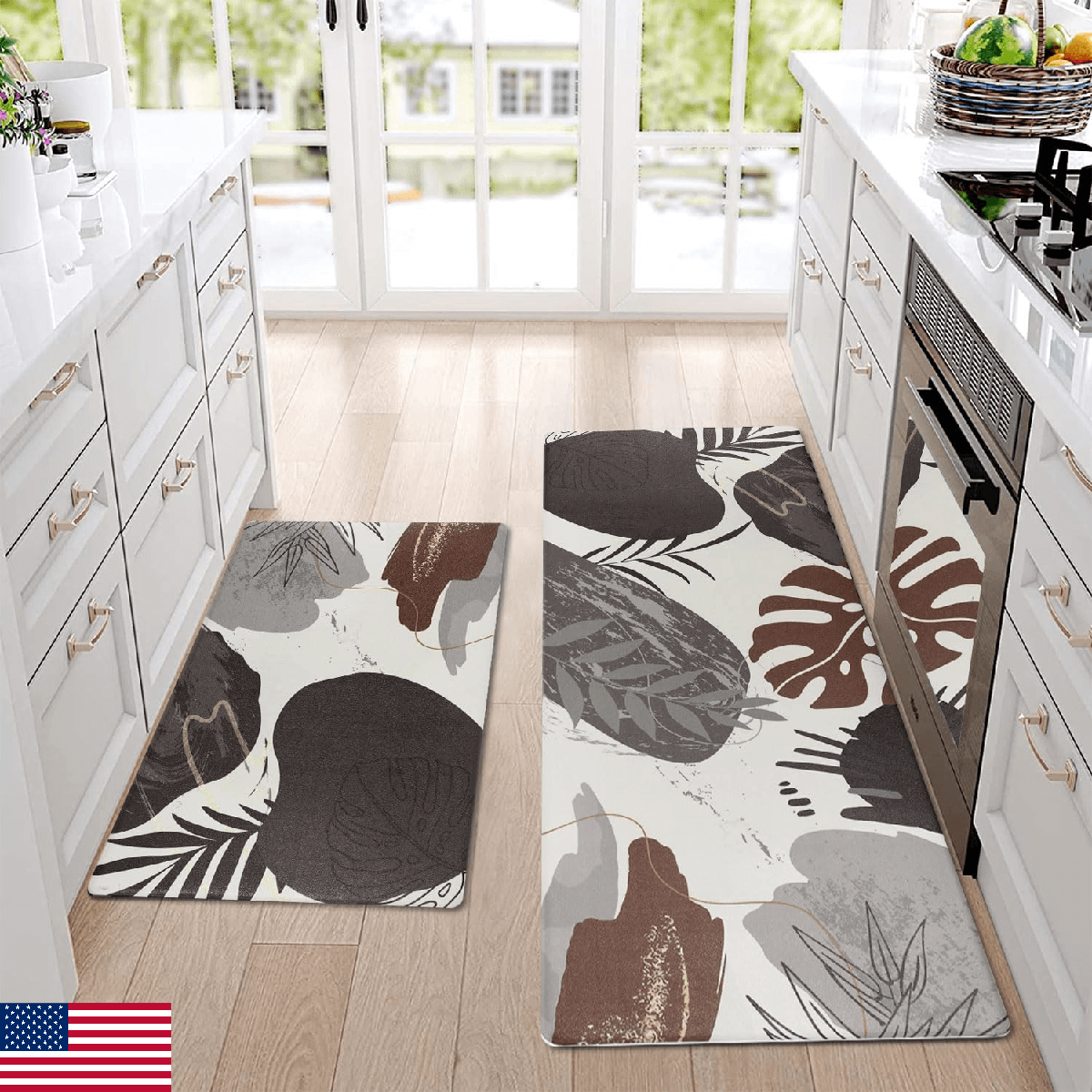 Homcomoda Non-Skid Kitchen Rugs & Mats Set of 2 - 17.3"x28" & 17.3"x47" - Image 1
