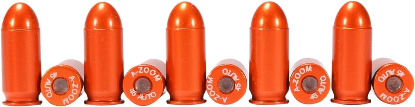 A-Zoom .45 AUTO SNAP Cap Orange 10-Pack Dummy Rounds 15415 - Image 1