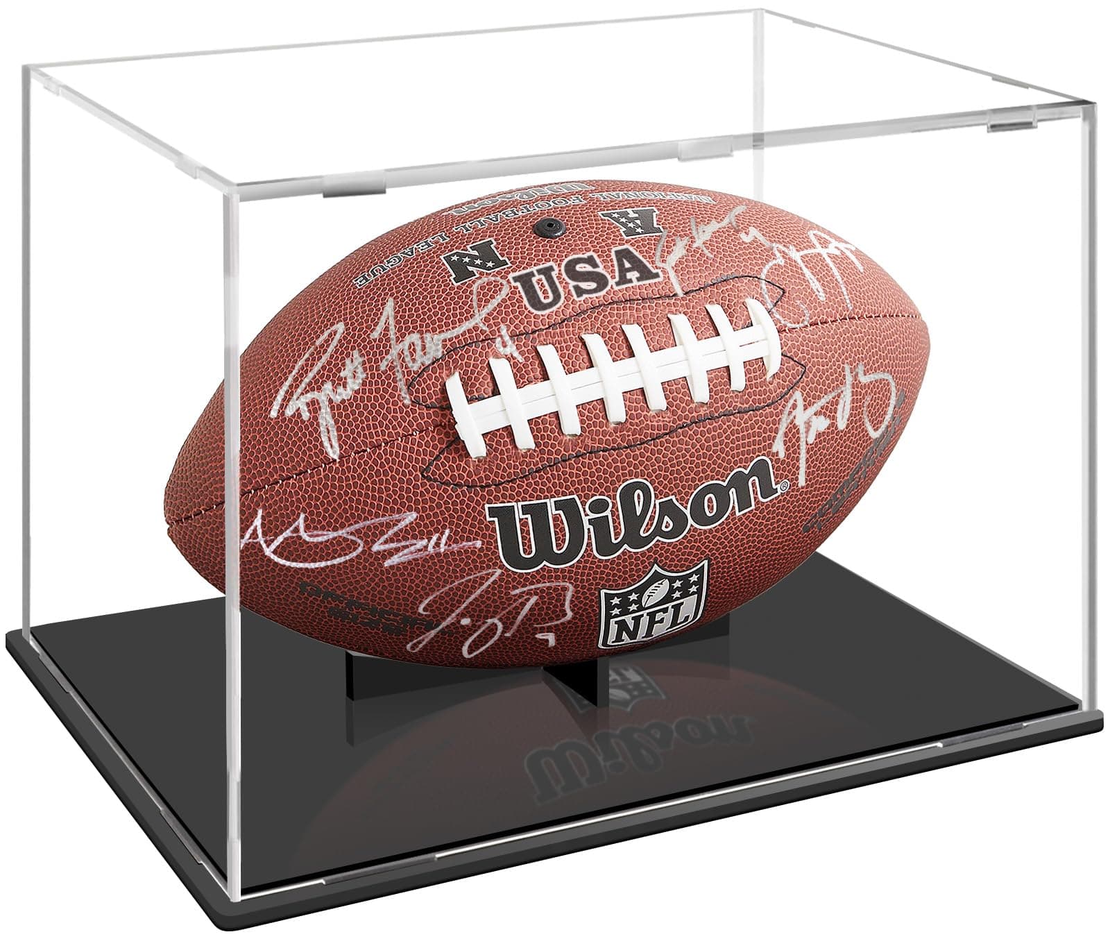Football Display Case, Clear Acrylic Football Display Cases, Dust and UV Protect - Image 1