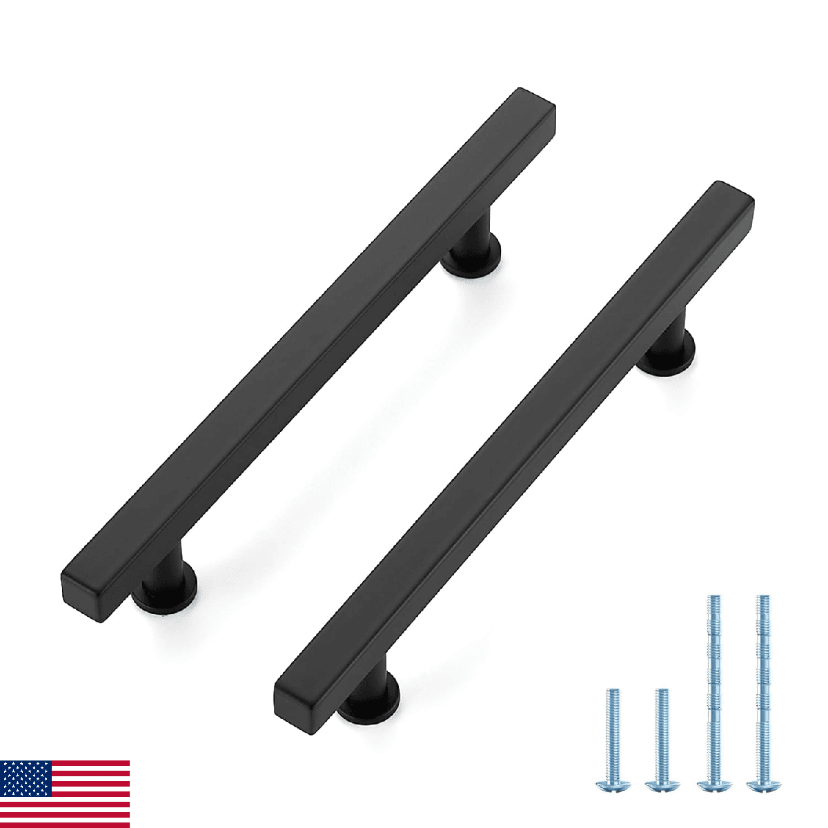 JOY DECOR 30 Pack Matte Black 5" Hole Cabinet Pulls Stainless Steel Handles - Image 1