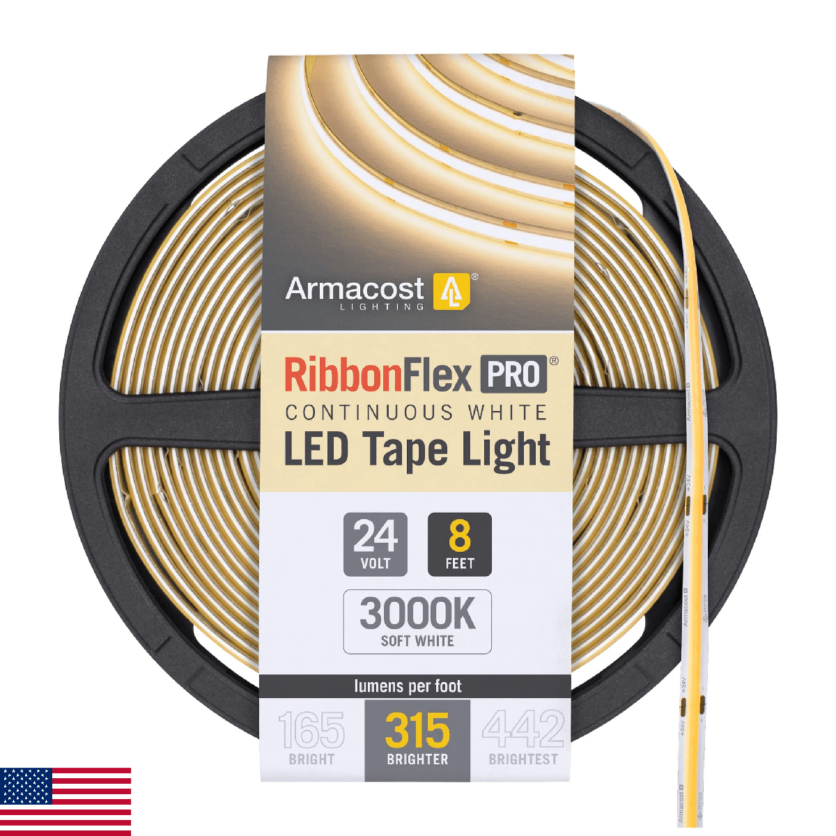 Armacost RibbonFlex Pro 24V COB LED Strip Light 3000K 315 Lumens - Image 1