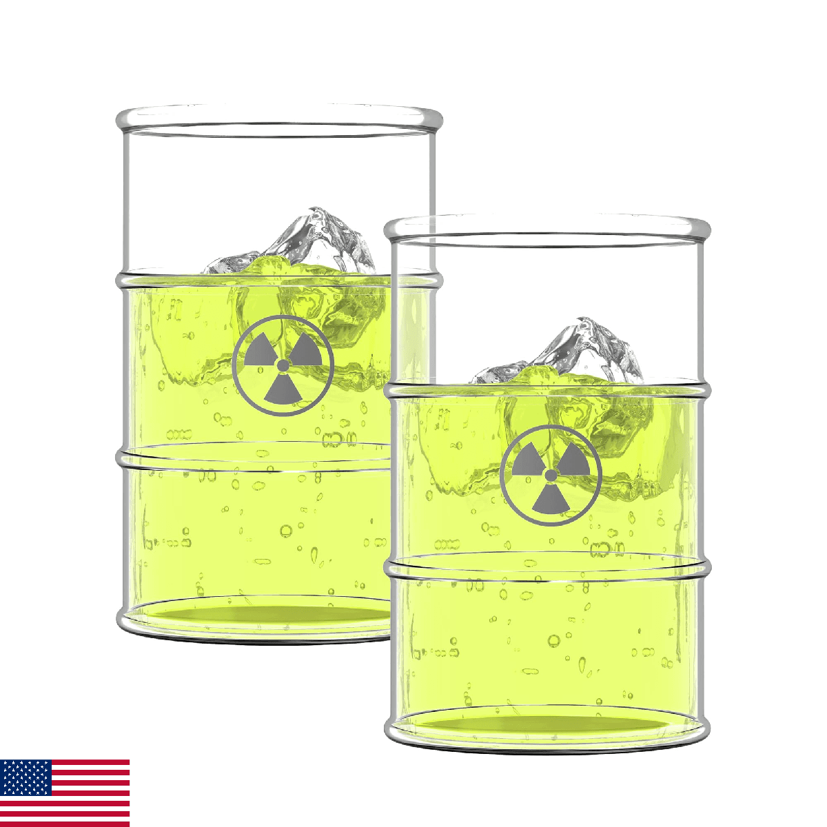 Pund'it Polluted Shatter Resistant Halloween Drink Glasses, Set of 2, 16oz Radio - Image 1
