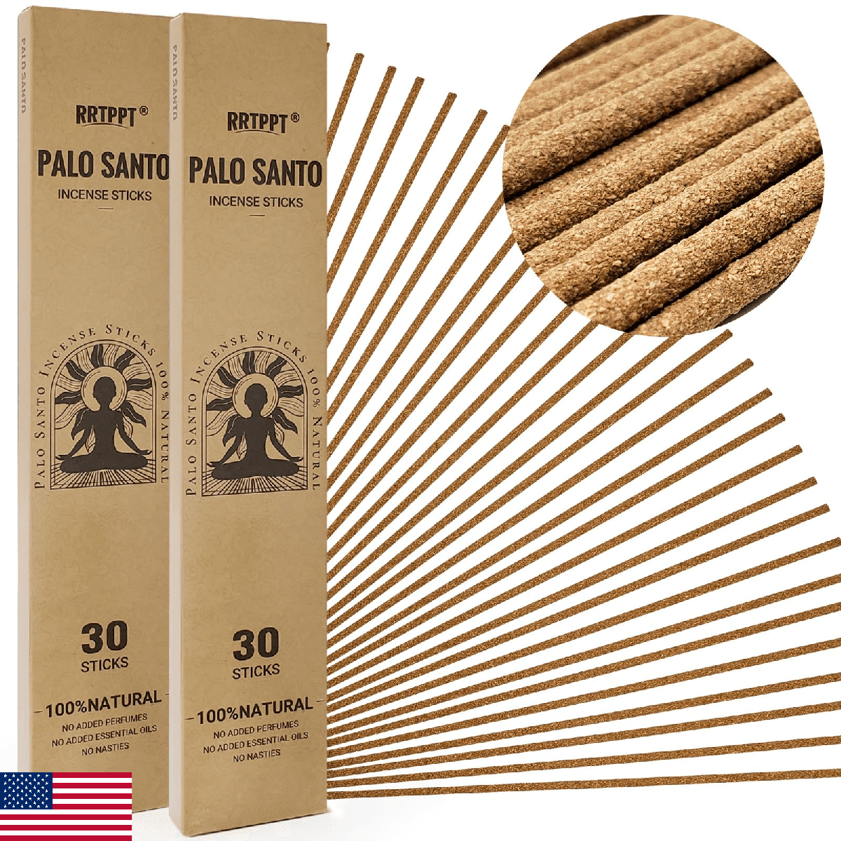 Palo Santo Incense Sticks 60 Natural Sustainably Harvested Peruvian Meditation - Image 1
