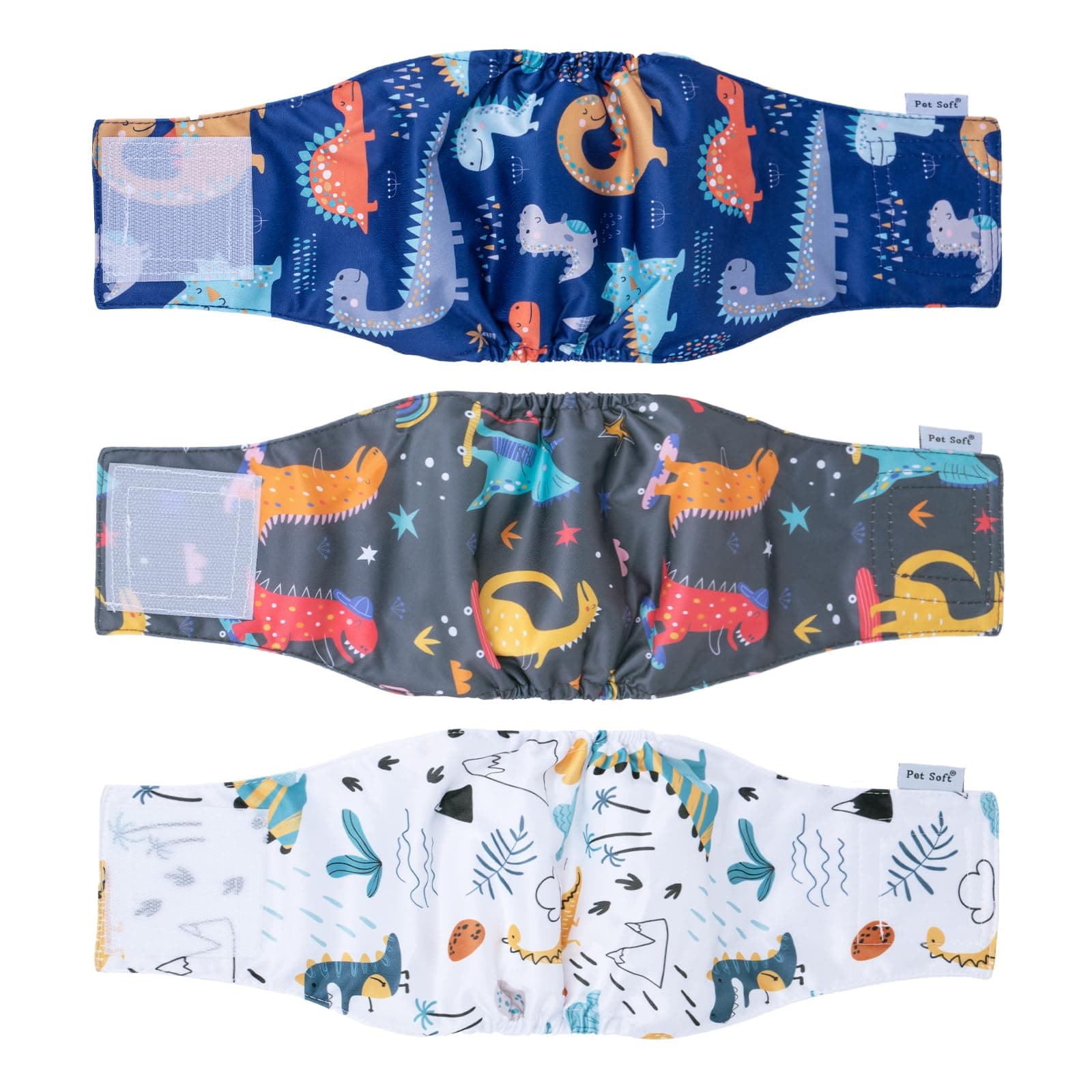 Pet Soft Dog Belly Band - 3 Packs Reusable Dog Diapers Male Doggy Diapers Wraps - Image 1