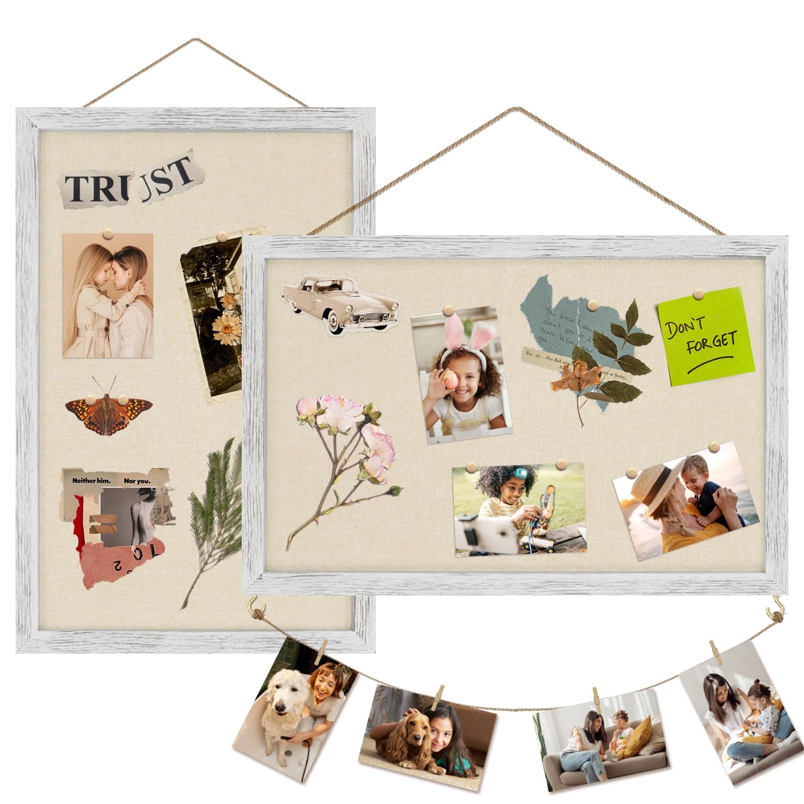 Egofine 16x11 Cork Bulletin Board with Linen, Wood Frame Pin Board, 2 Pack - Image 1