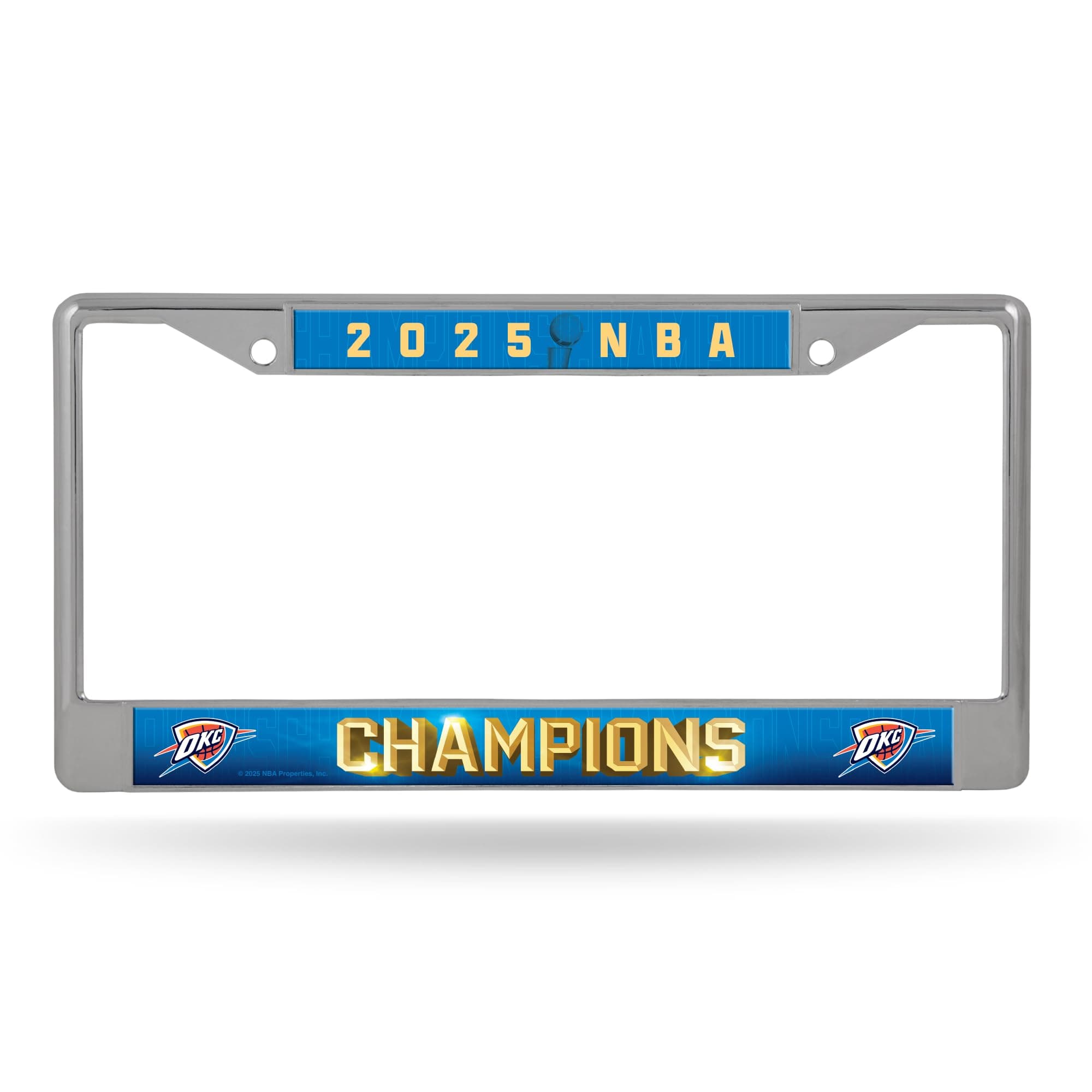 Rico NBA Oklahoma City Thunder 2025 Champions Chrome License Plate Frame - Image 1