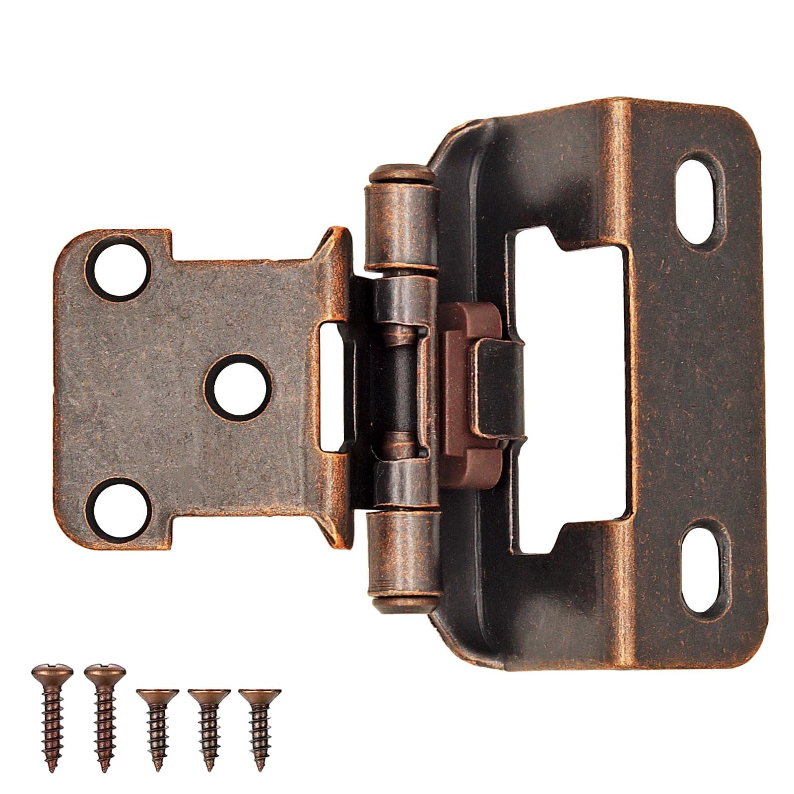 1/2" Overlay Partial Wrap Cabinet Hinges Oil Rubbed Bronze Self Closing 20 Pack - Image 1