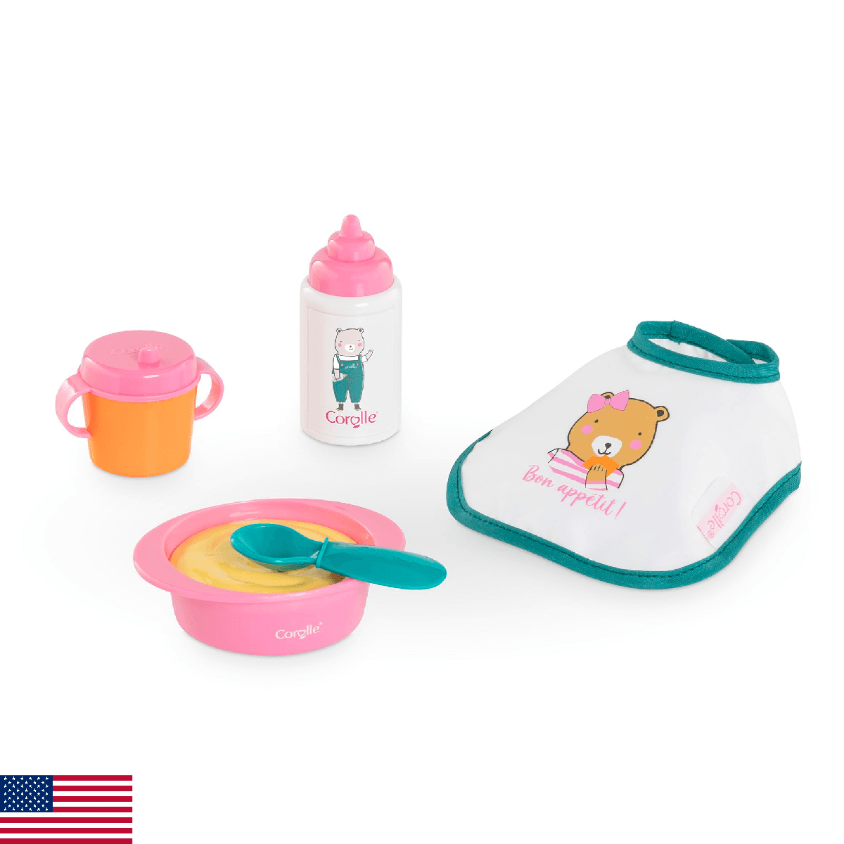 Corolle Baby Doll Accessory Set: Bottle, Blanket, Feeding - Interactive Play - Image 1