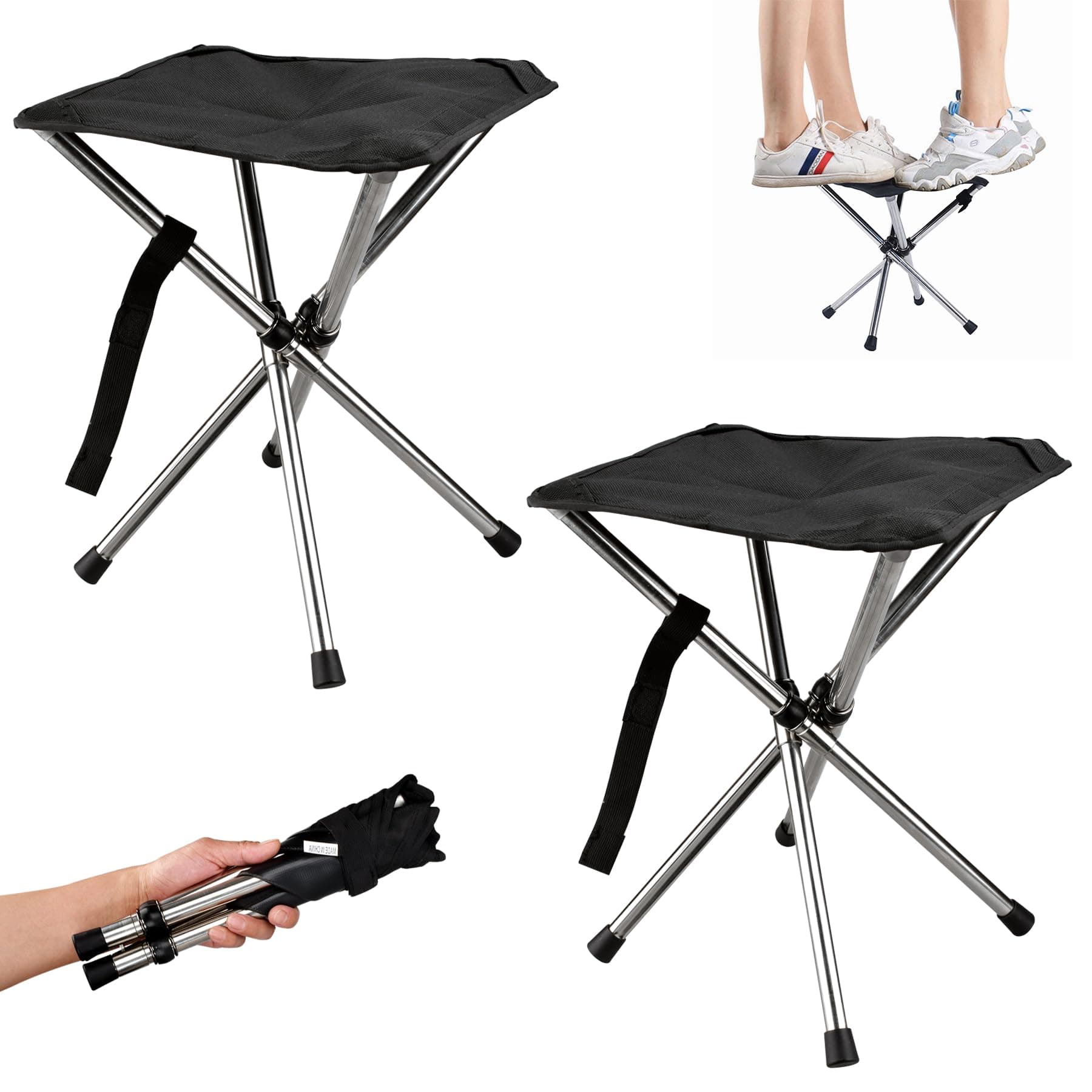 JVZI Ultralight Backpacking Camping Stool - 275lbs Capacity, 1-Second Setup - Image 1